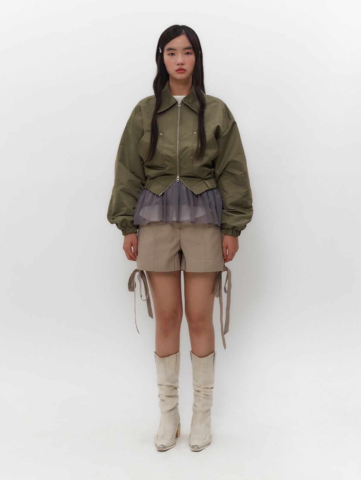 뚜오미오(TUOMIO) STRAPPY SHORTS [BEIGE]