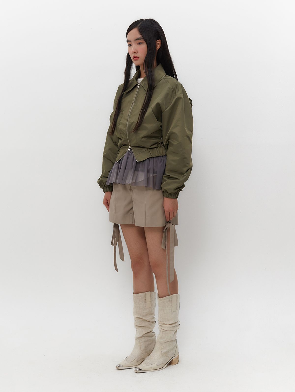 뚜오미오(TUOMIO) STRAPPY SHORTS [BEIGE]