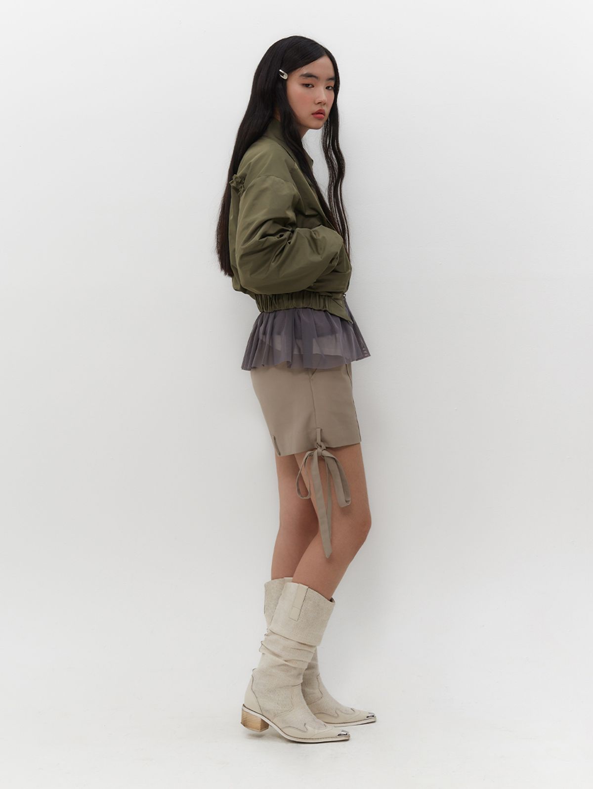 뚜오미오(TUOMIO) STRAPPY SHORTS [BEIGE]