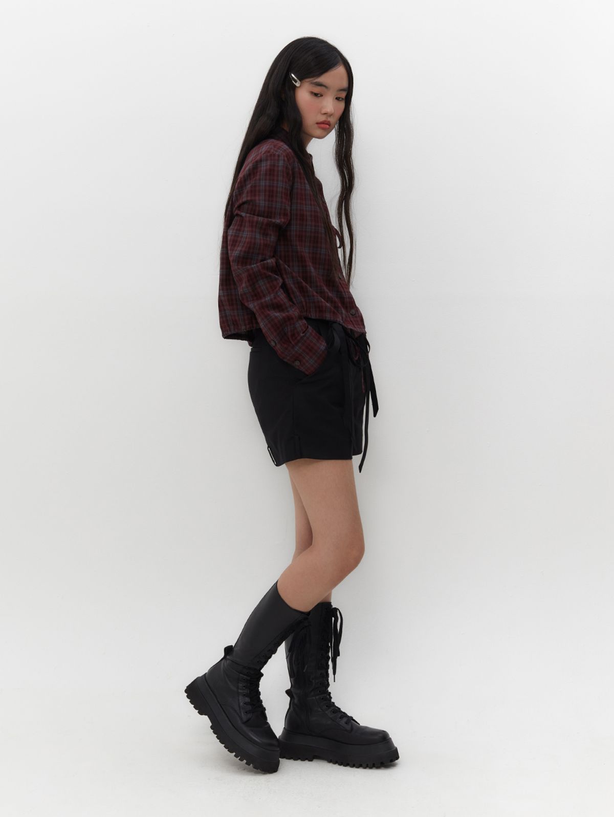 뚜오미오(TUOMIO) STRAPPY SHORTS [BLACK]