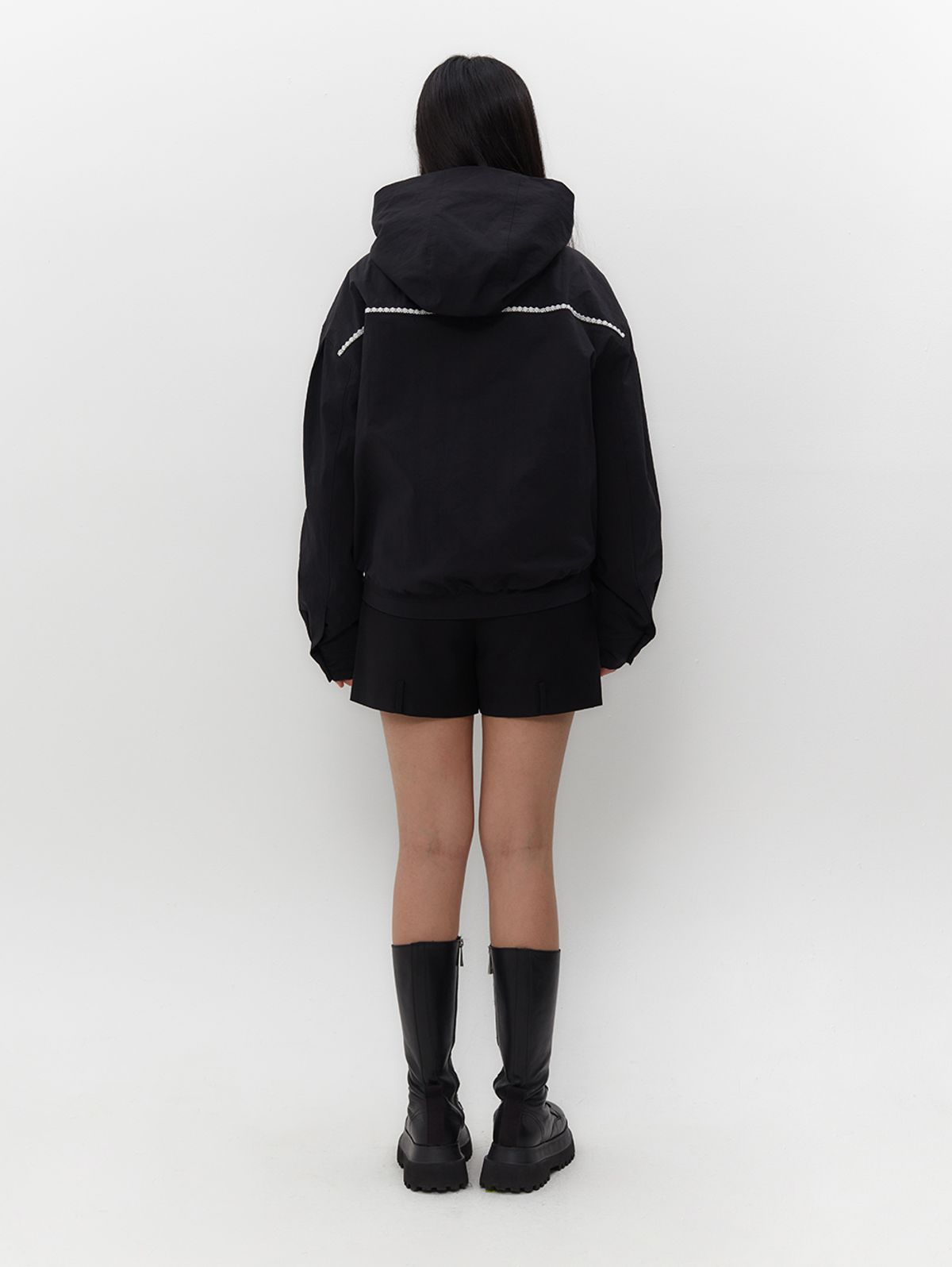 뚜오미오(TUOMIO) VOLUME LACE JACKET [BLACK]