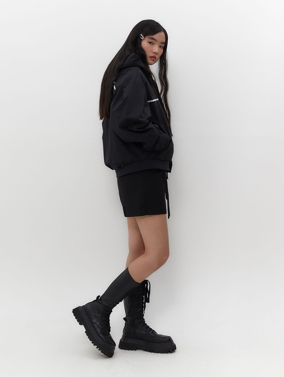 뚜오미오(TUOMIO) VOLUME LACE JACKET [BLACK]