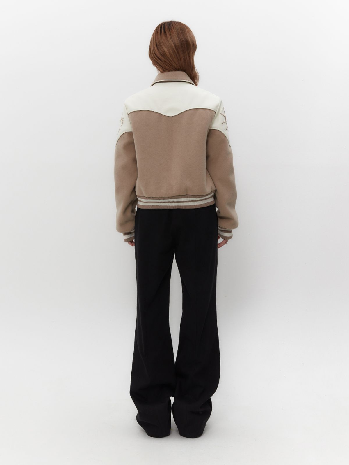 뚜오미오(TUOMIO) WESTERN VARSITY JACKET [BEIGE]