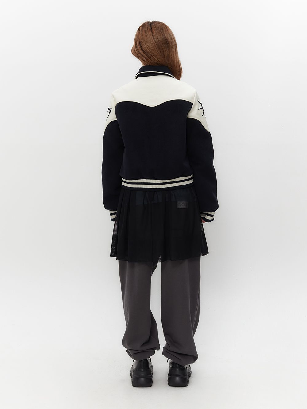 MUSINSA公式 | TUOMIO WESTERN VARSITY JACKET [NAVY]