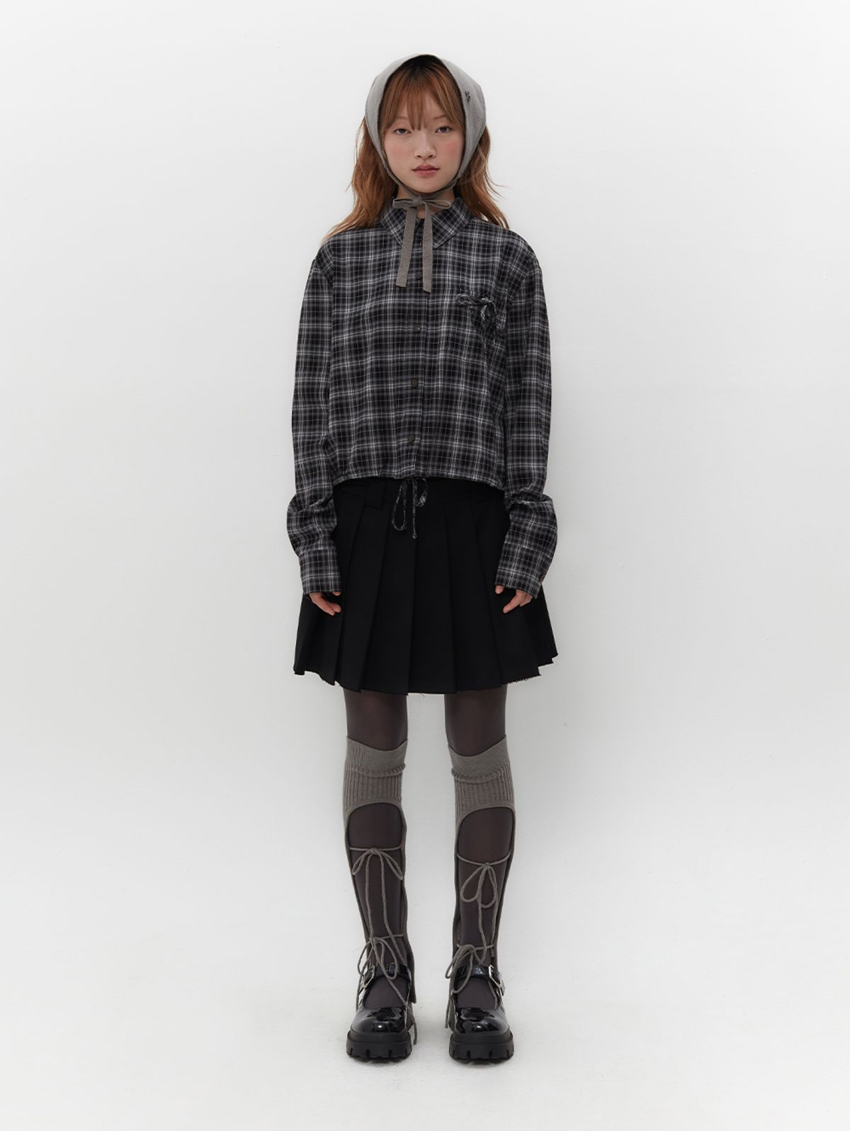 뚜오미오(TUOMIO) KNIT STRAP BONNET [CHARCOAL]