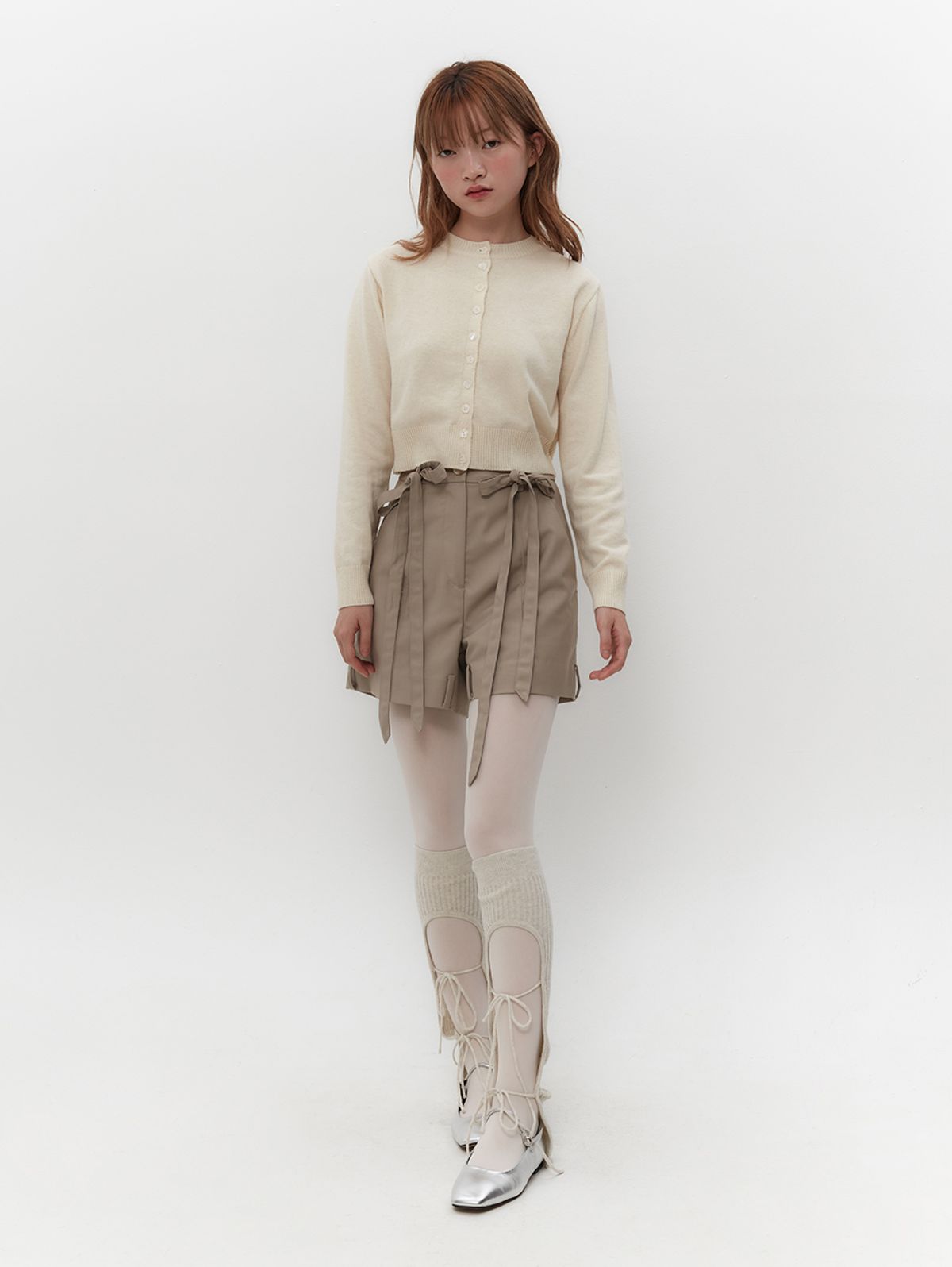뚜오미오(TUOMIO) RIBBON LEG WARMER [LIGHT GREY]