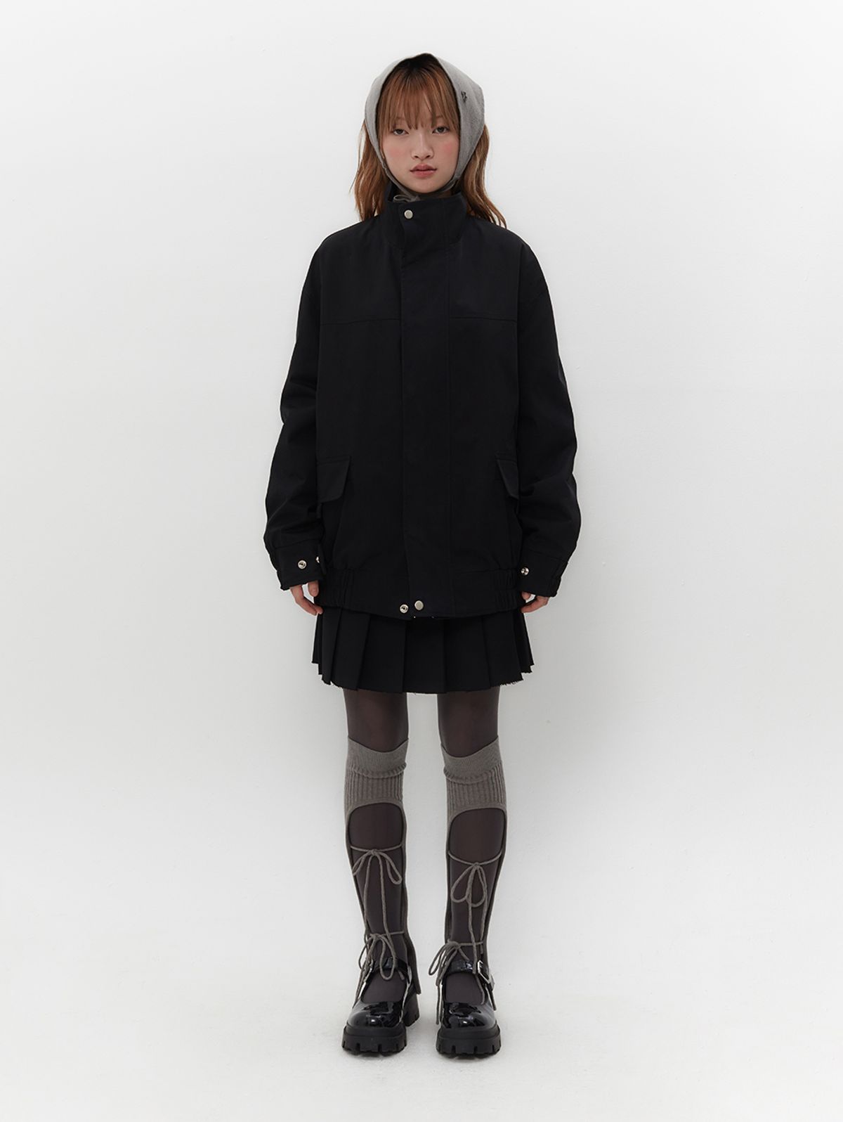 뚜오미오(TUOMIO) RIBBON LEG WARMER [CHARCOAL]