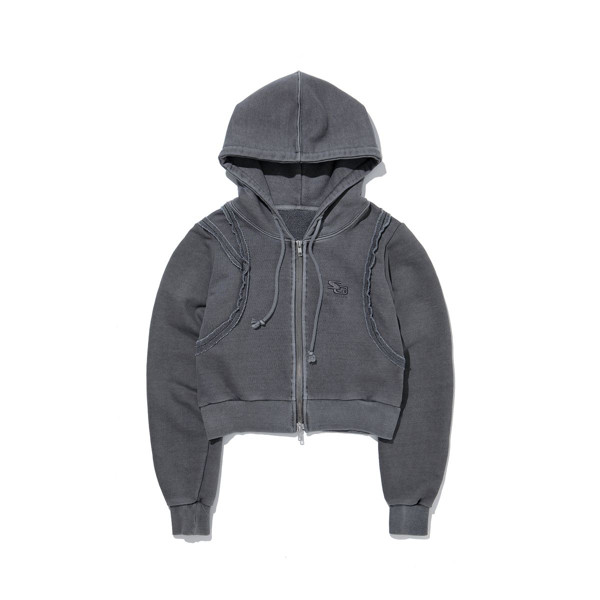 스퀘어라인(SQUARELINE) Line Cut Off 2way Hood Zip-up - 3color