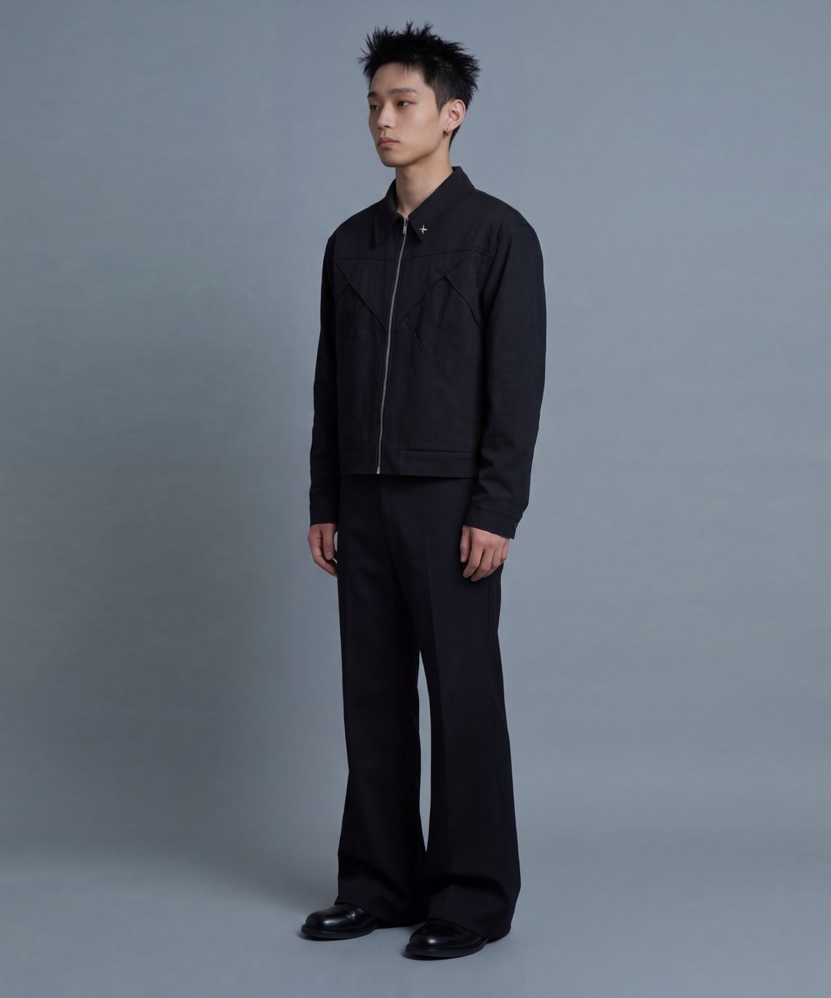 인어데이즈(INADAZE) 맨즈 절개 패턴 자켓 (블랙)