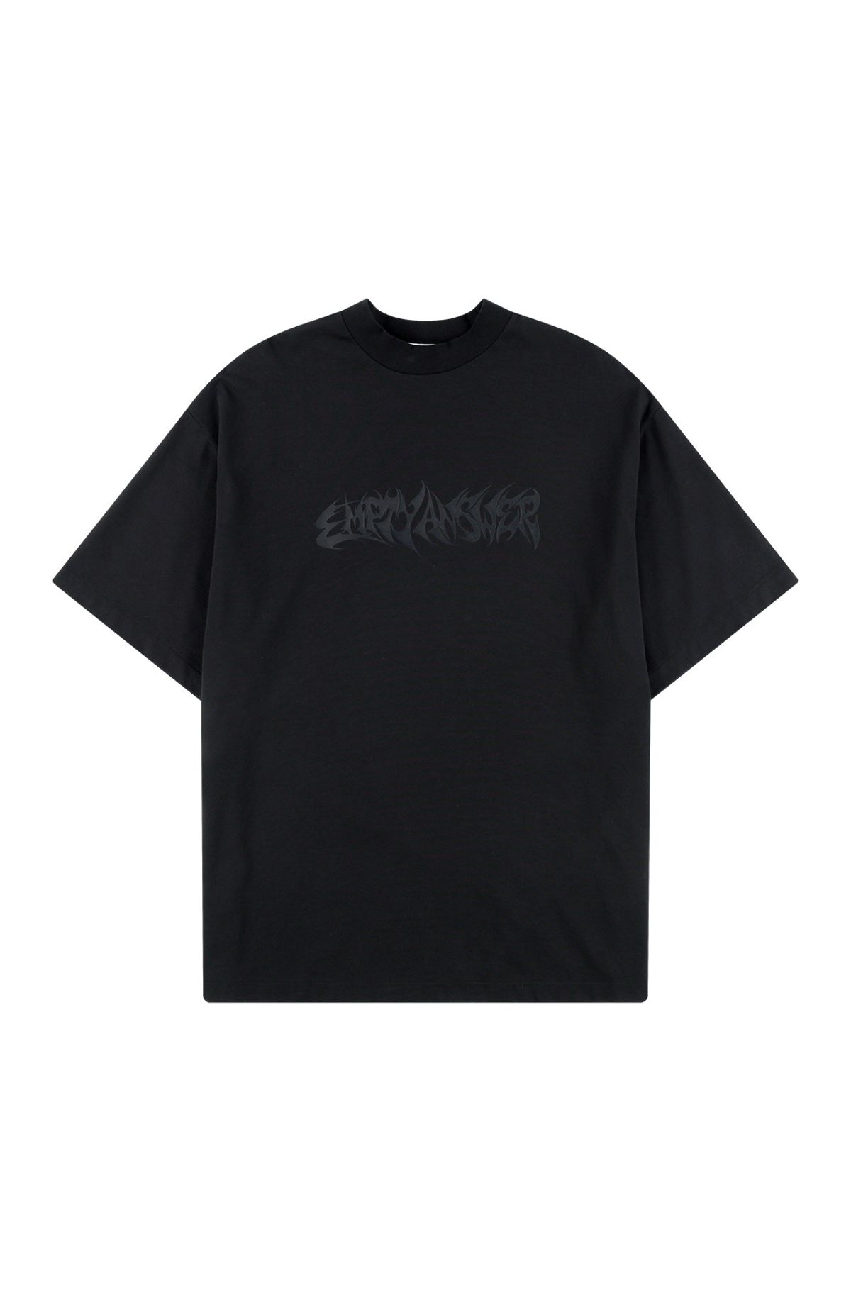 메아(MEA) HALF NECK GRAPHIC T-SHIRT [BLACK]