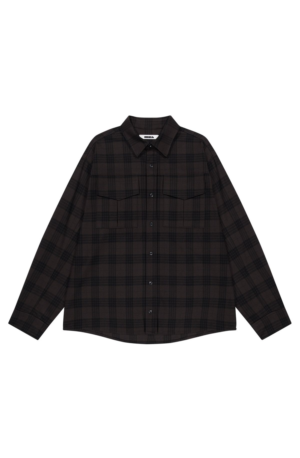 메아(MEA) CHECK OVERSIZED SHIRT [BROWN]