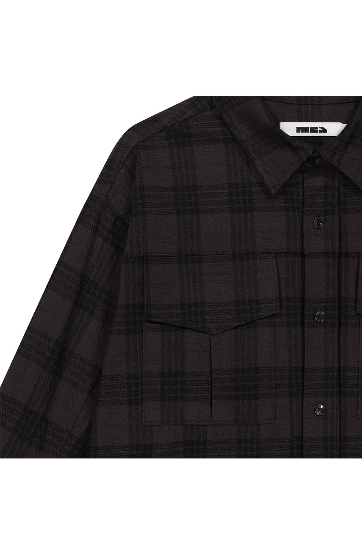메아(MEA) CHECK OVERSIZED SHIRT [BROWN]