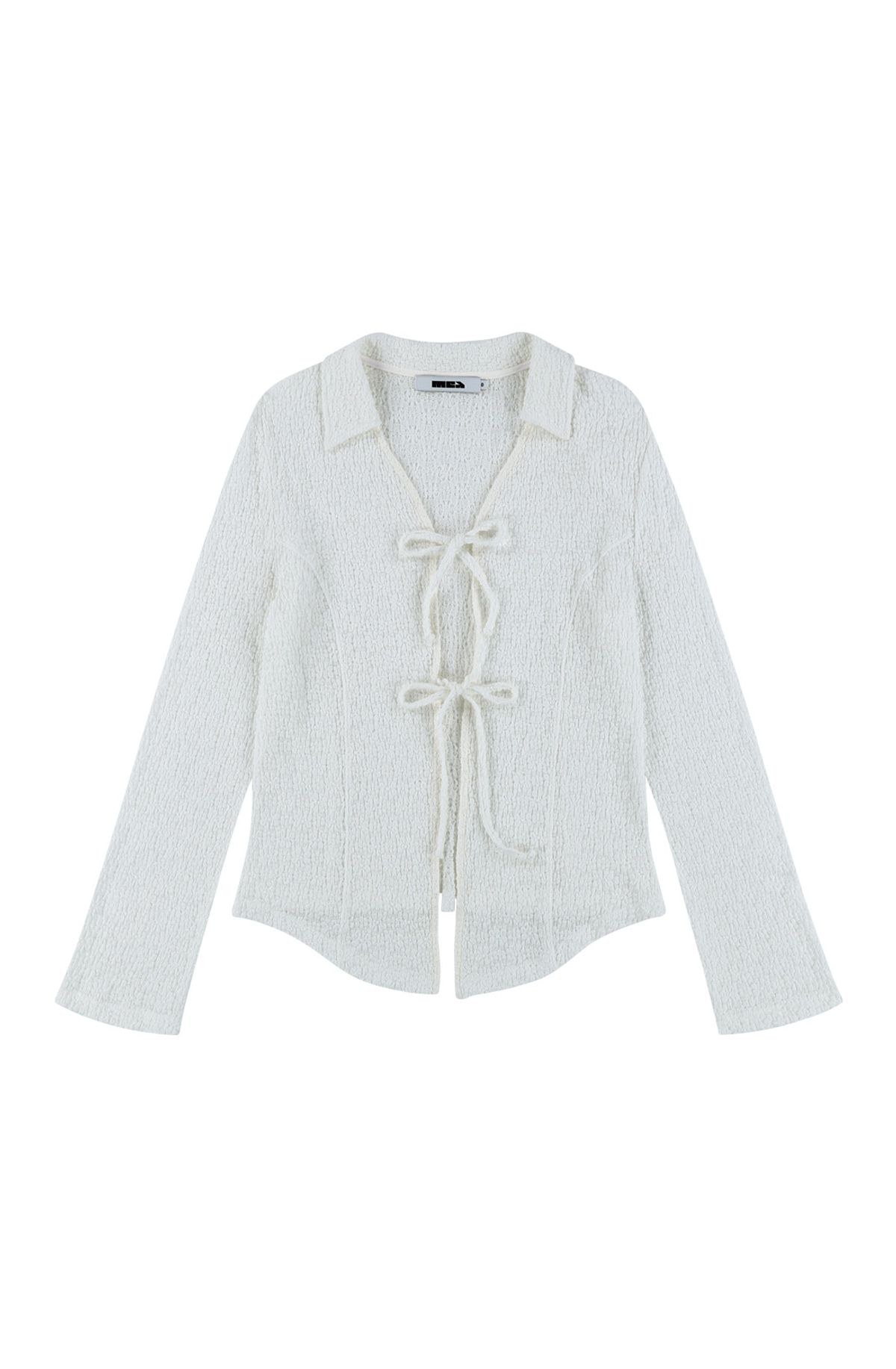 메아(MEA) LACE RIBBON SHIRT  [IVORY]