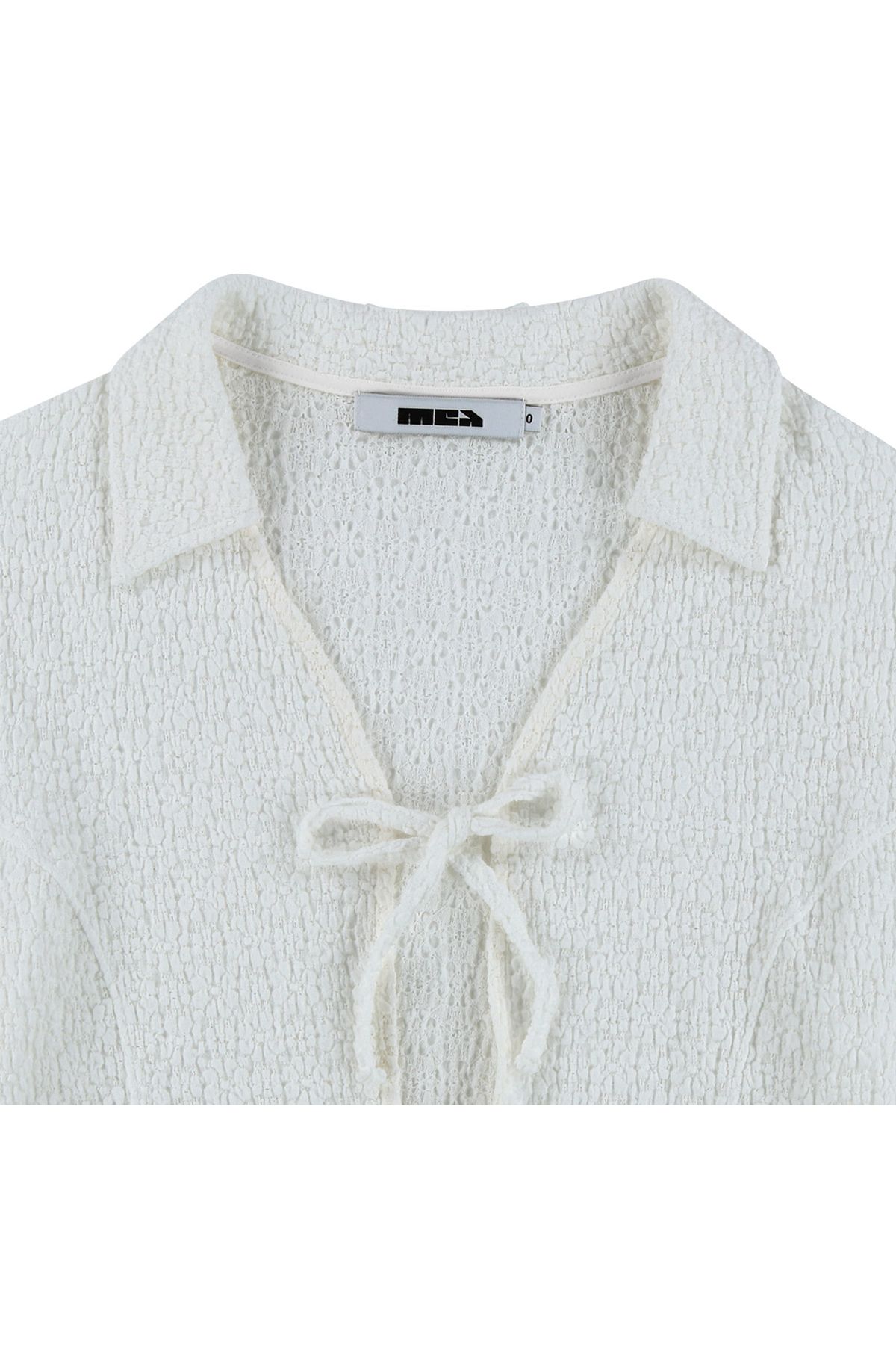 메아(MEA) LACE RIBBON SHIRT  [IVORY]