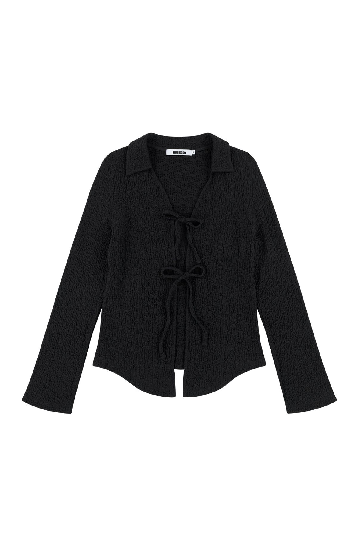 메아(MEA) LACE RIBBON SHIRT  [BLACK]