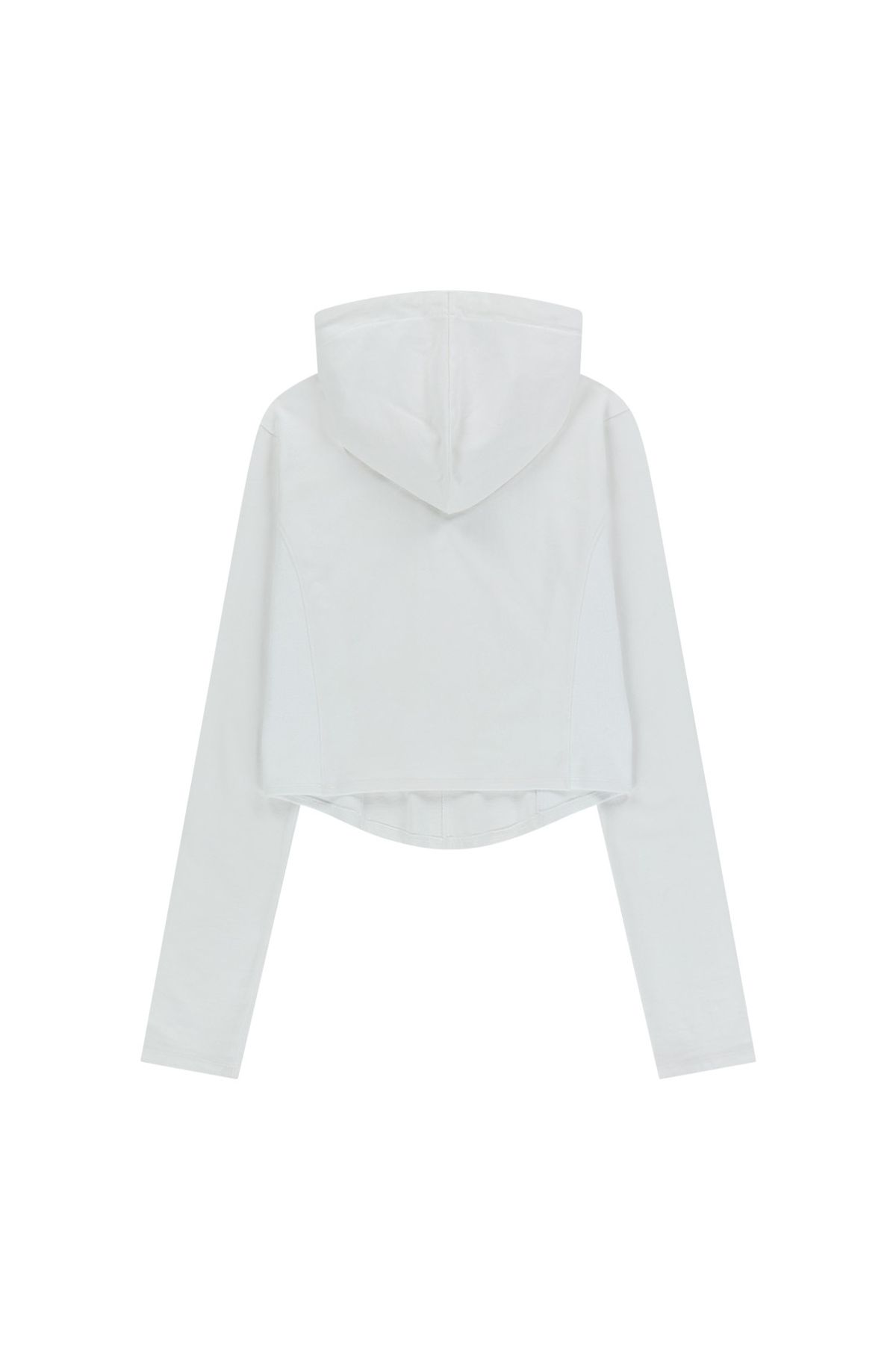 메아(MEA) CUTOUT SLIM HOODIE TOP [WHITE]