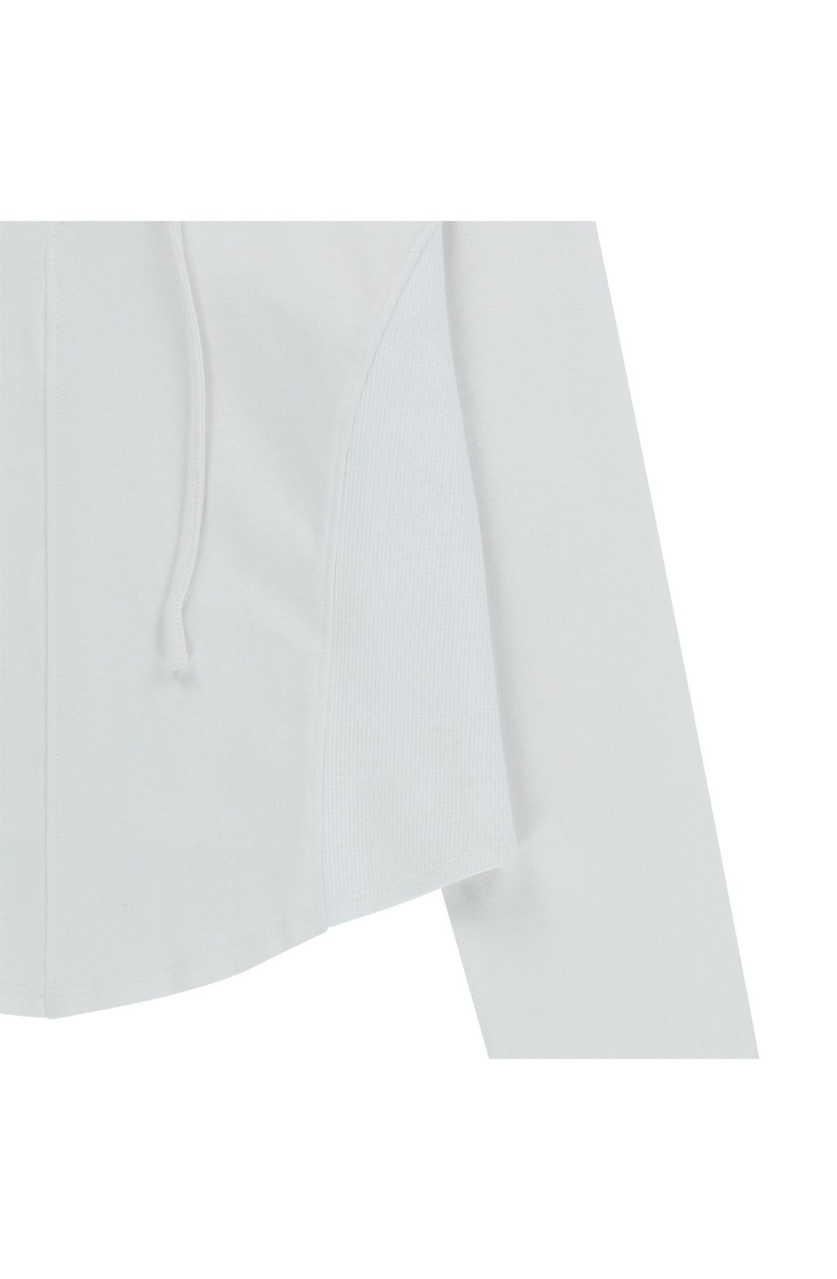 메아(MEA) CUTOUT SLIM HOODIE TOP [WHITE]
