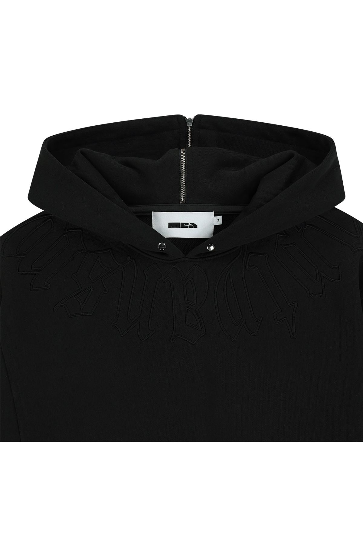 메아(MEA) POINT ZIP OVERSIZED HOODIE [BLACK]