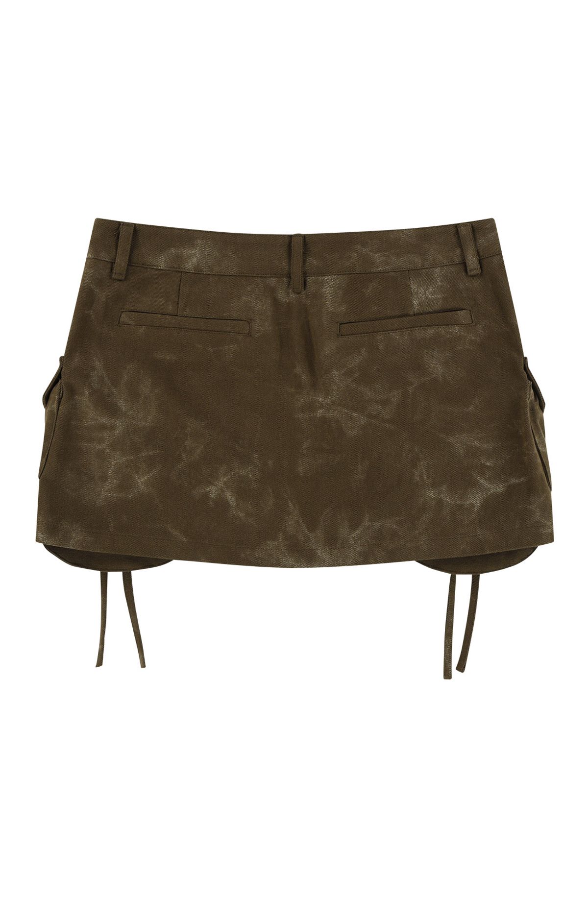 메아(MEA) DYEING PRINTED MINI SKIRT [BROWN]