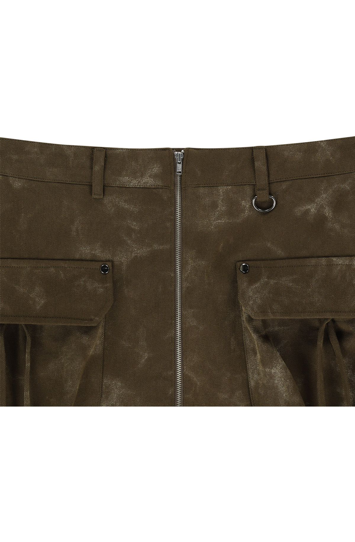 메아(MEA) DYEING PRINTED MINI SKIRT [BROWN]