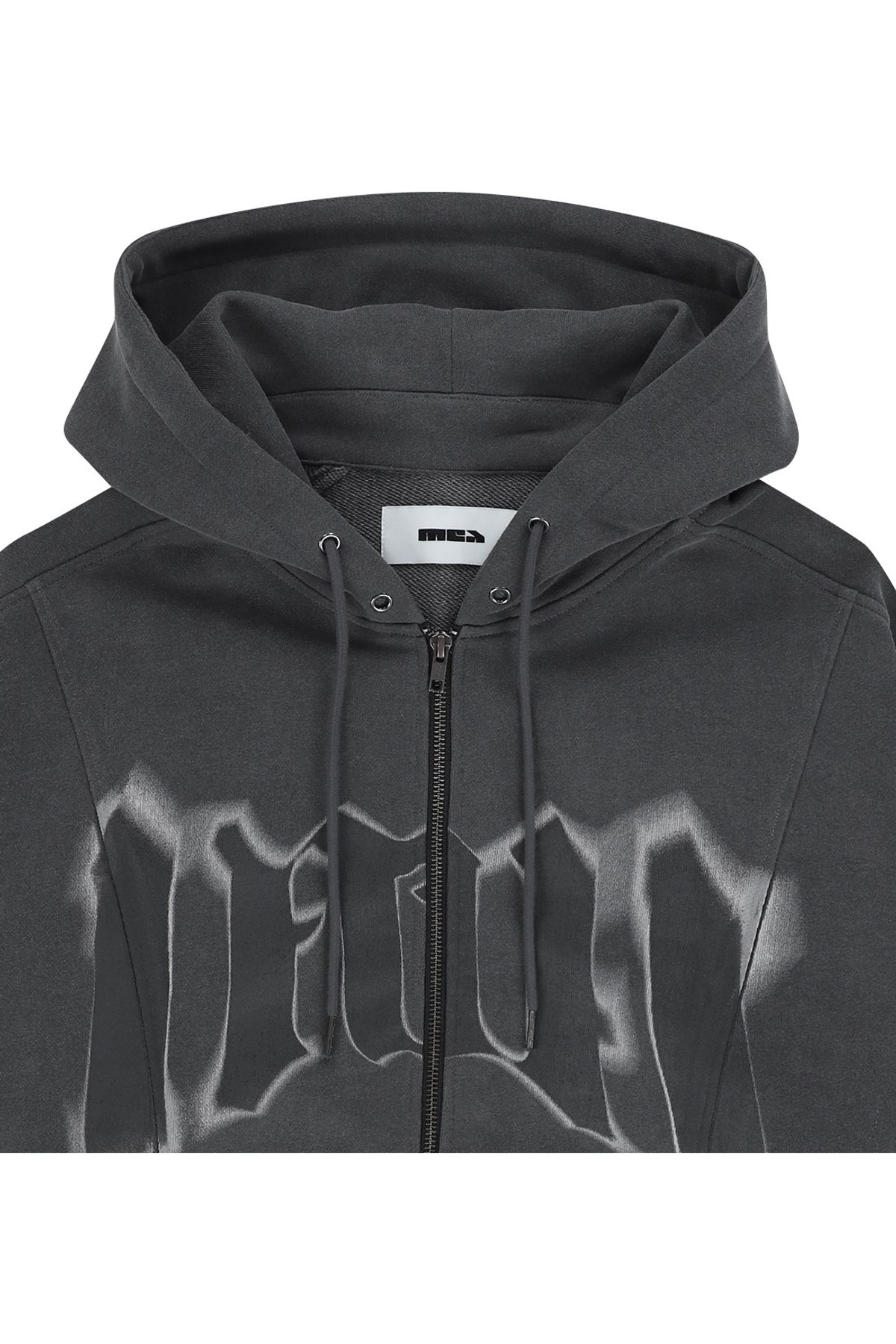 메아(MEA) GRAPHIC PANELED HOOD ZIP  [DARK GREY]