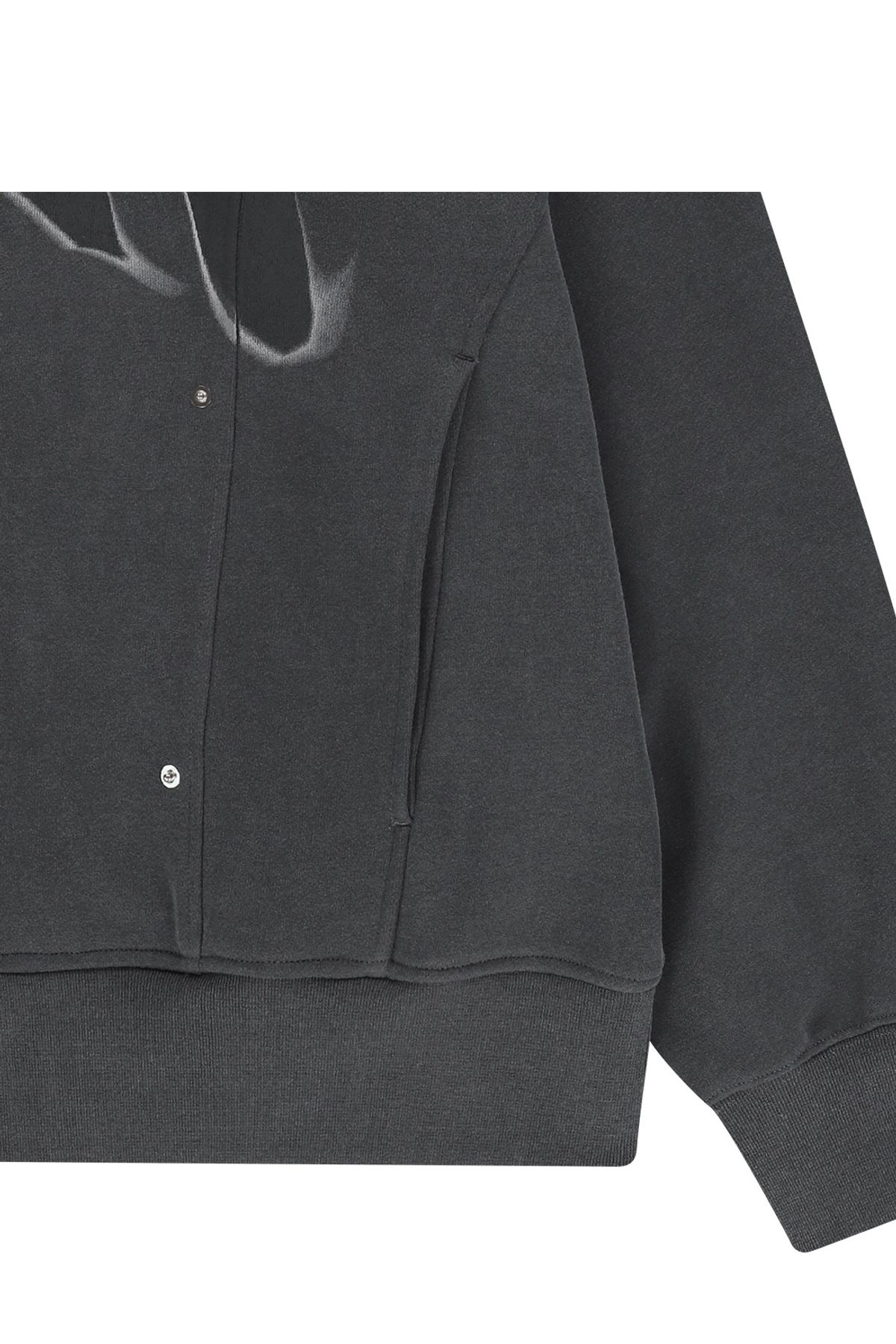 메아(MEA) GRAPHIC PANELED HOOD ZIP  [DARK GREY]