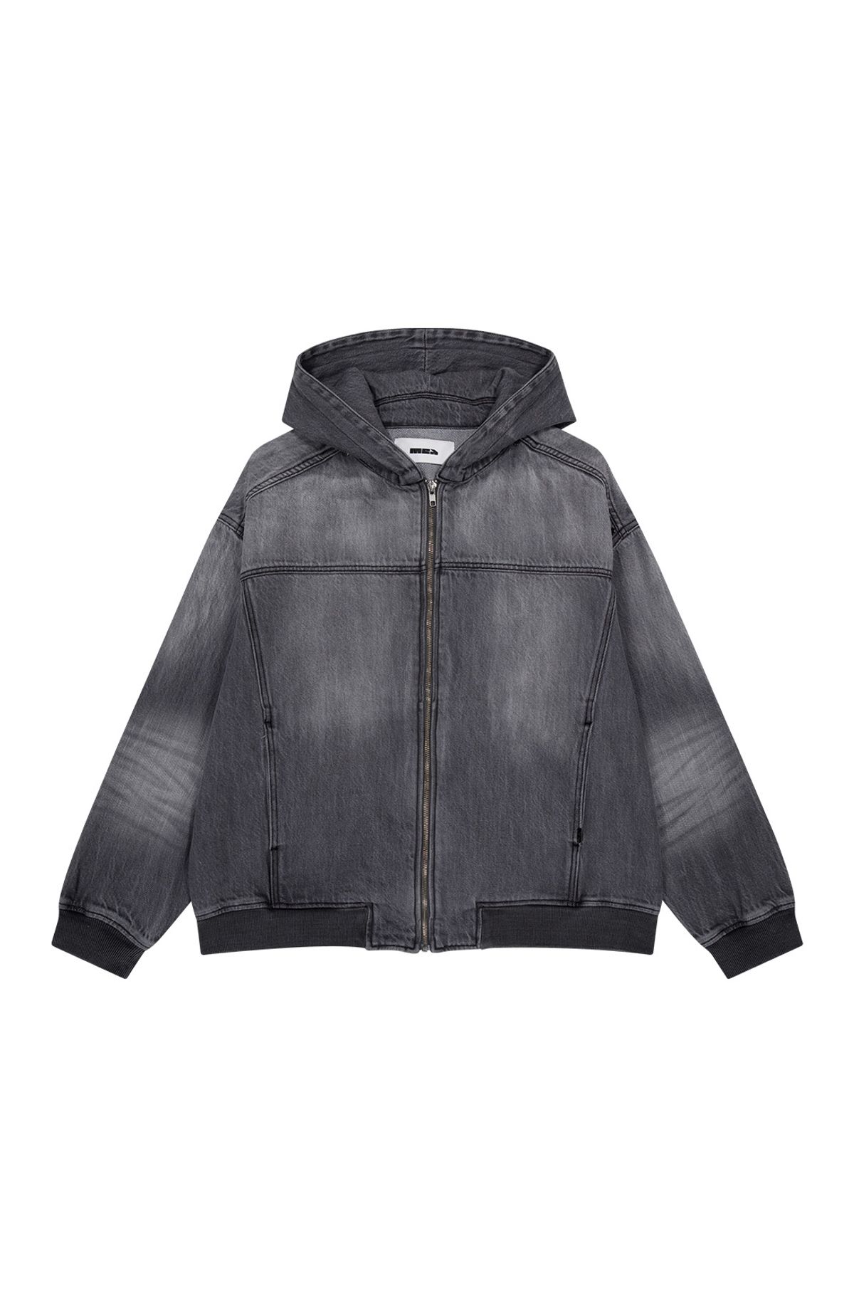 메아(MEA) OVERSIZED DENIM HOOD ZIP [DARK GREY]