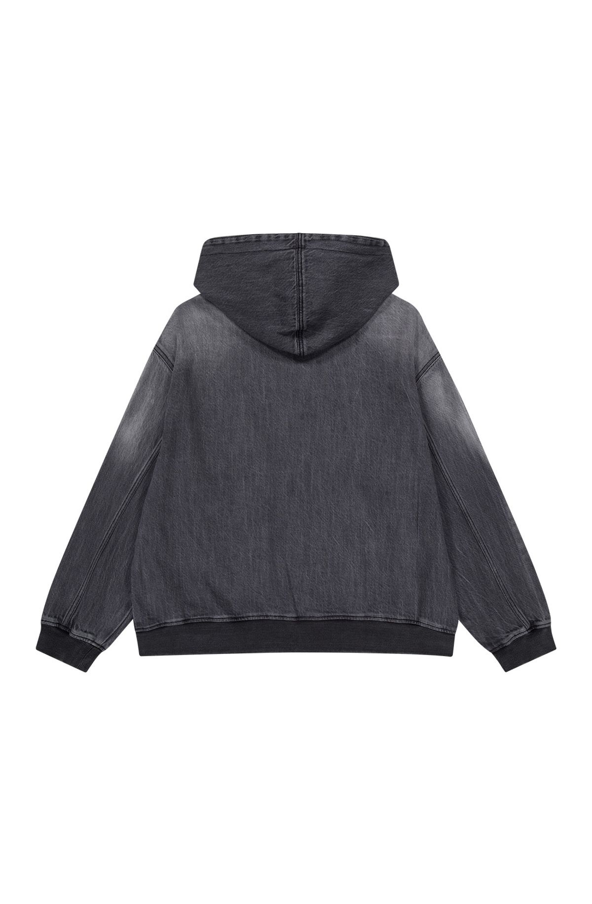 메아(MEA) OVERSIZED DENIM HOOD ZIP [DARK GREY]