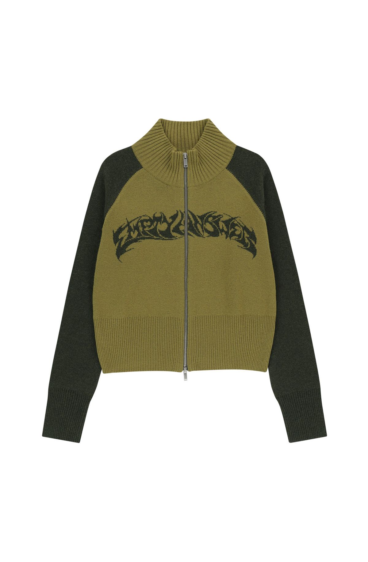 메아(MEA) GRAPHIC ZIP CARDIGAN [OLIVE]