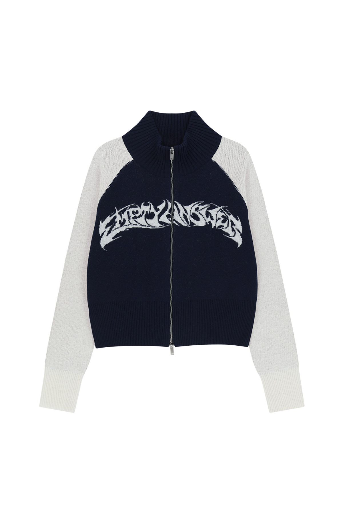 메아(MEA) GRAPHIC ZIP CARDIGAN [NAVY]