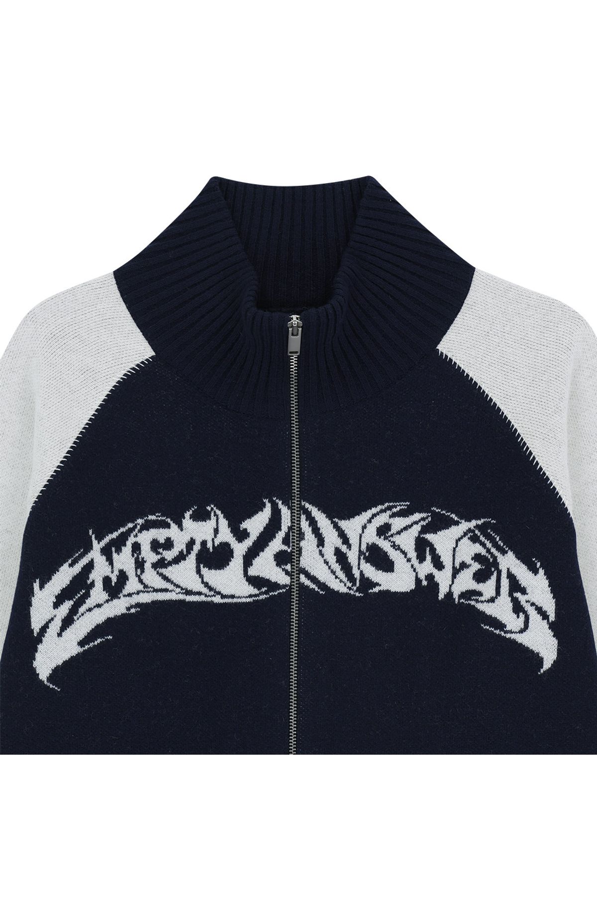 메아(MEA) GRAPHIC ZIP CARDIGAN [NAVY]