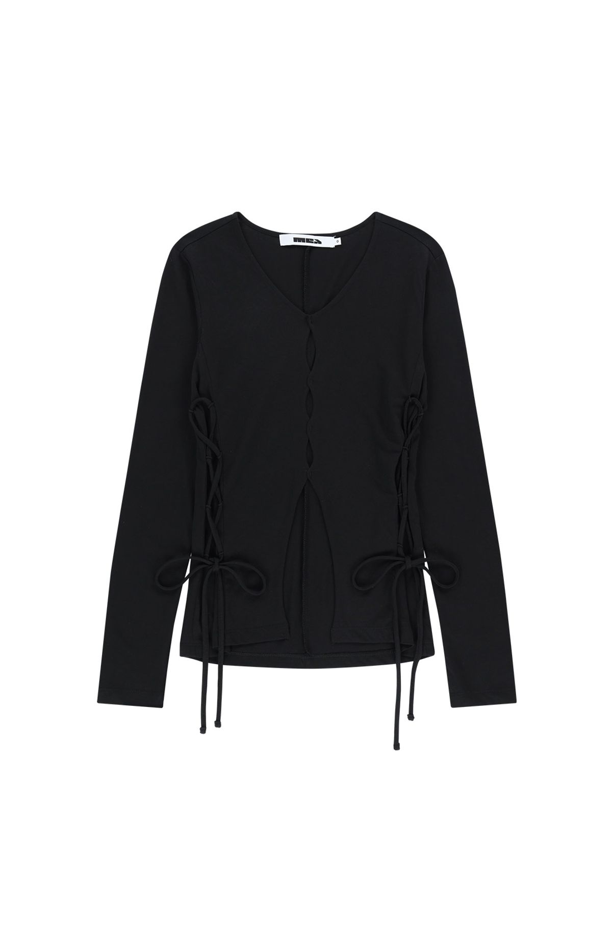 메아(MEA) RAW EDGE SLIM TOP [BLACK]