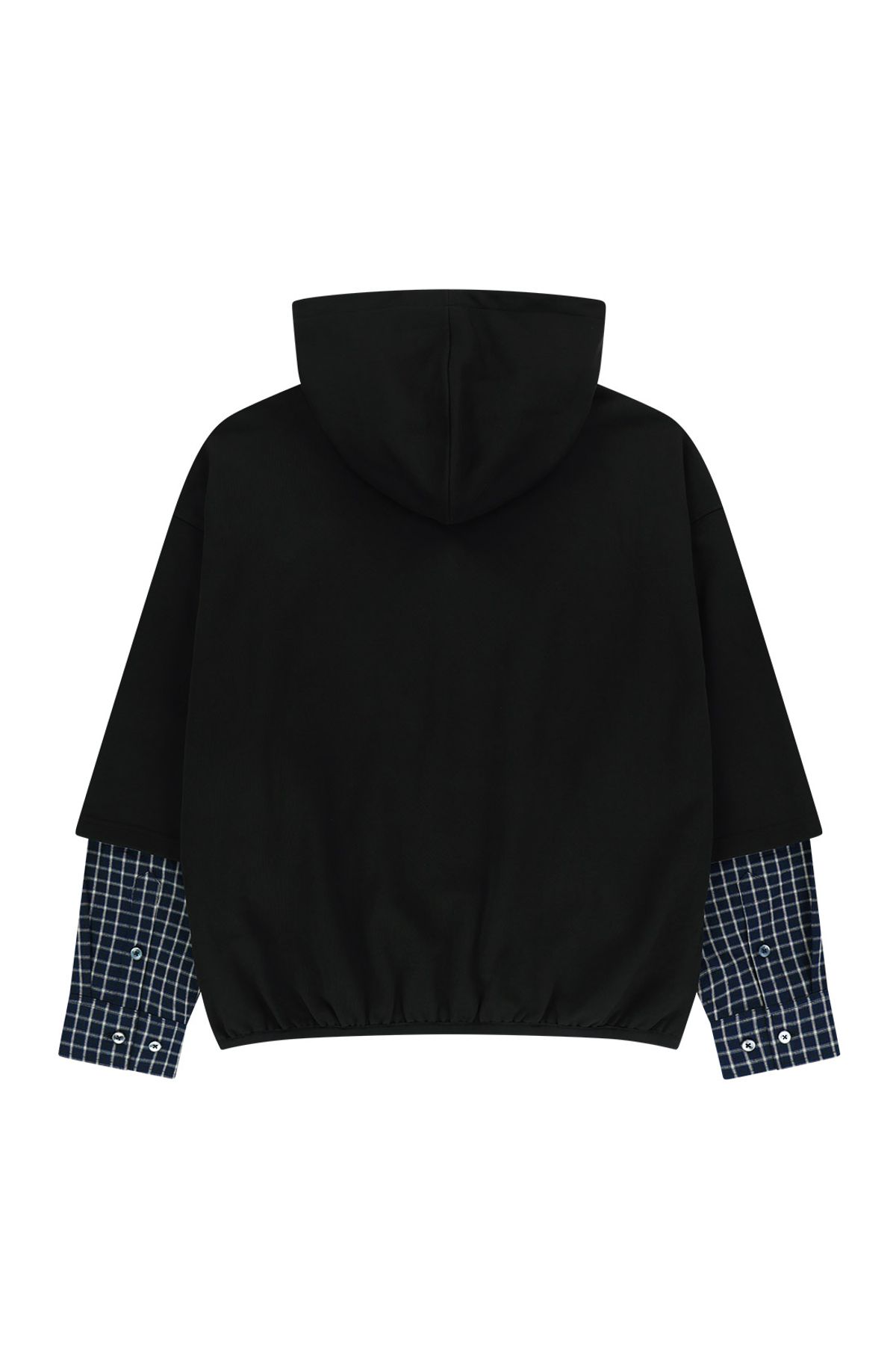 메아(MEA) CHECK MIX HOODIE [BLACK]