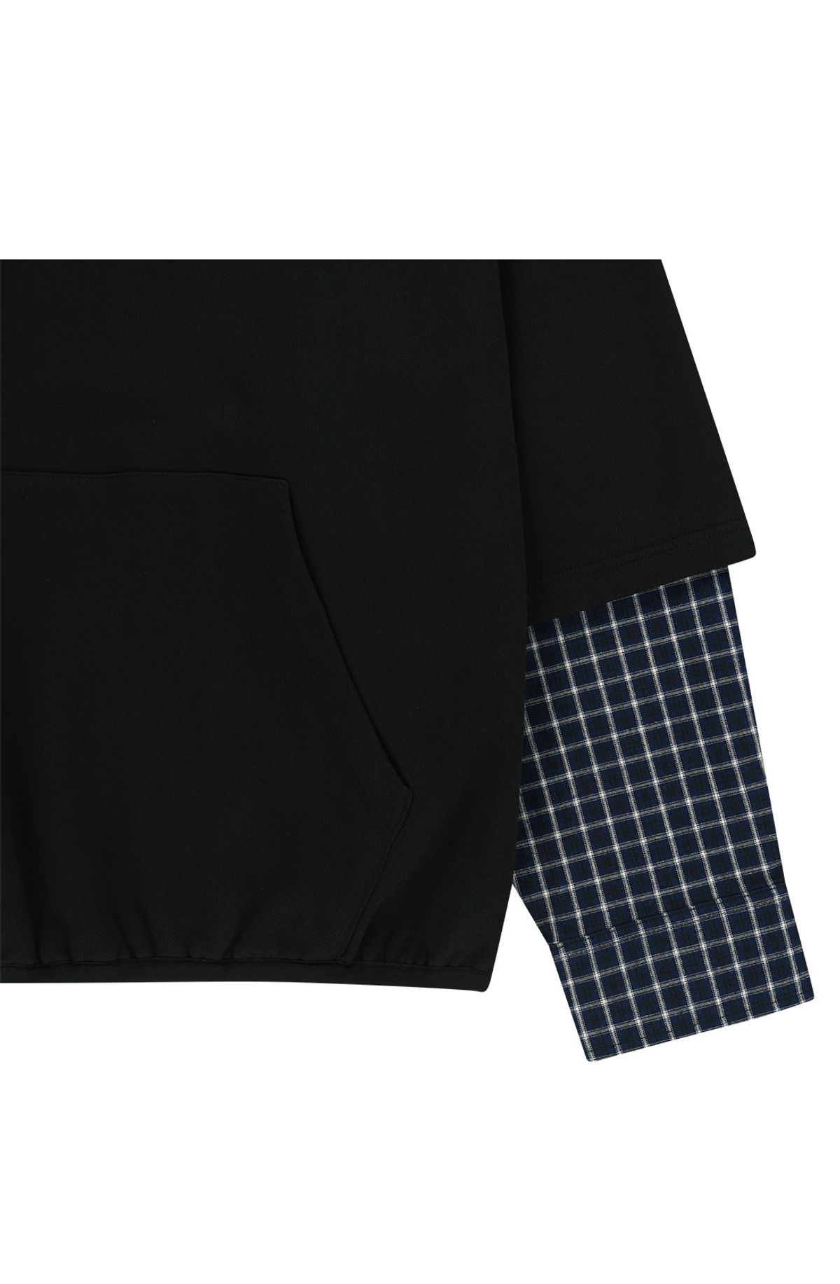 메아(MEA) CHECK MIX HOODIE [BLACK]