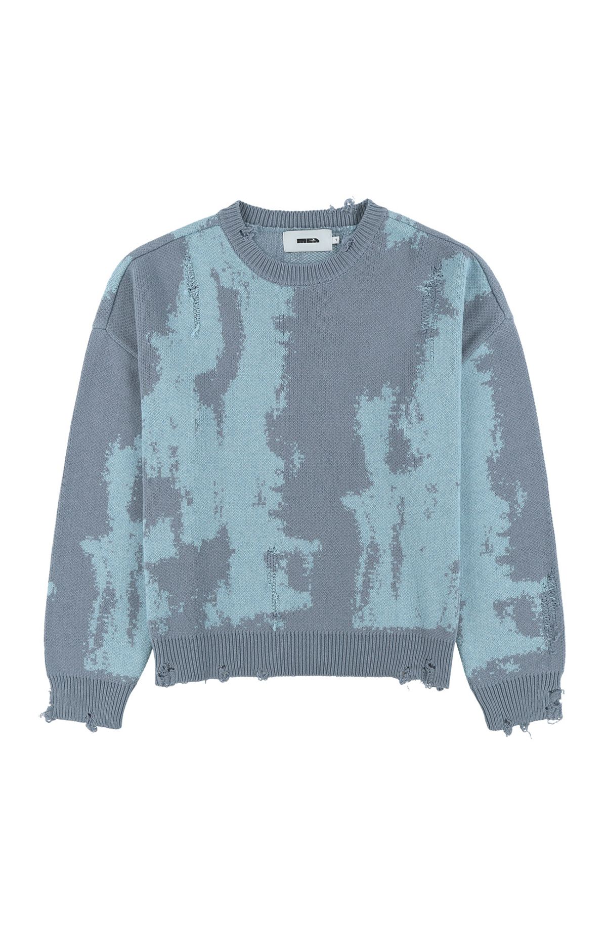 메아(MEA) DAMAGED ALLOVER KNIT [BLUE]