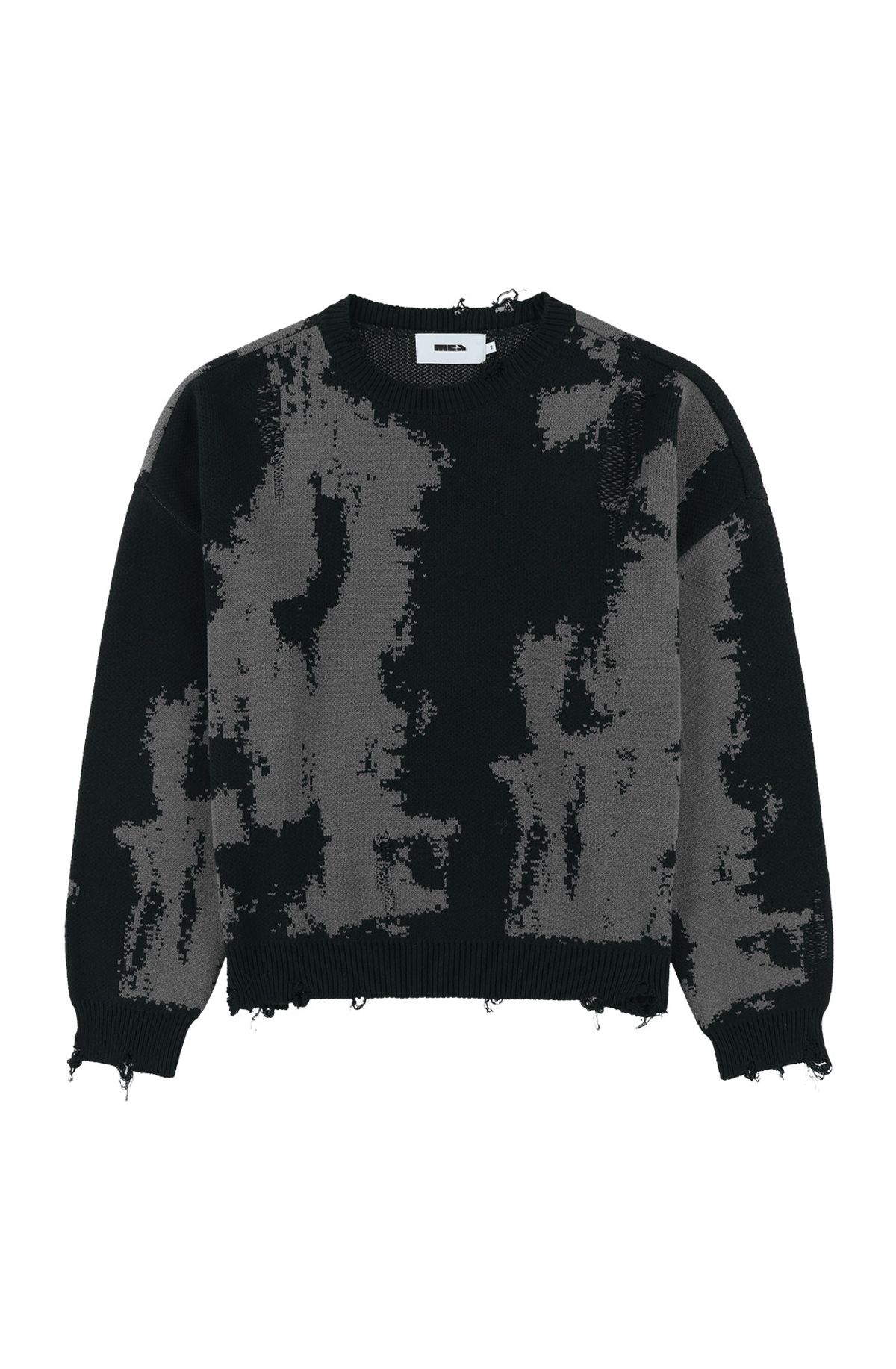 메아(MEA) DAMAGED ALLOVER KNIT [BLACK]