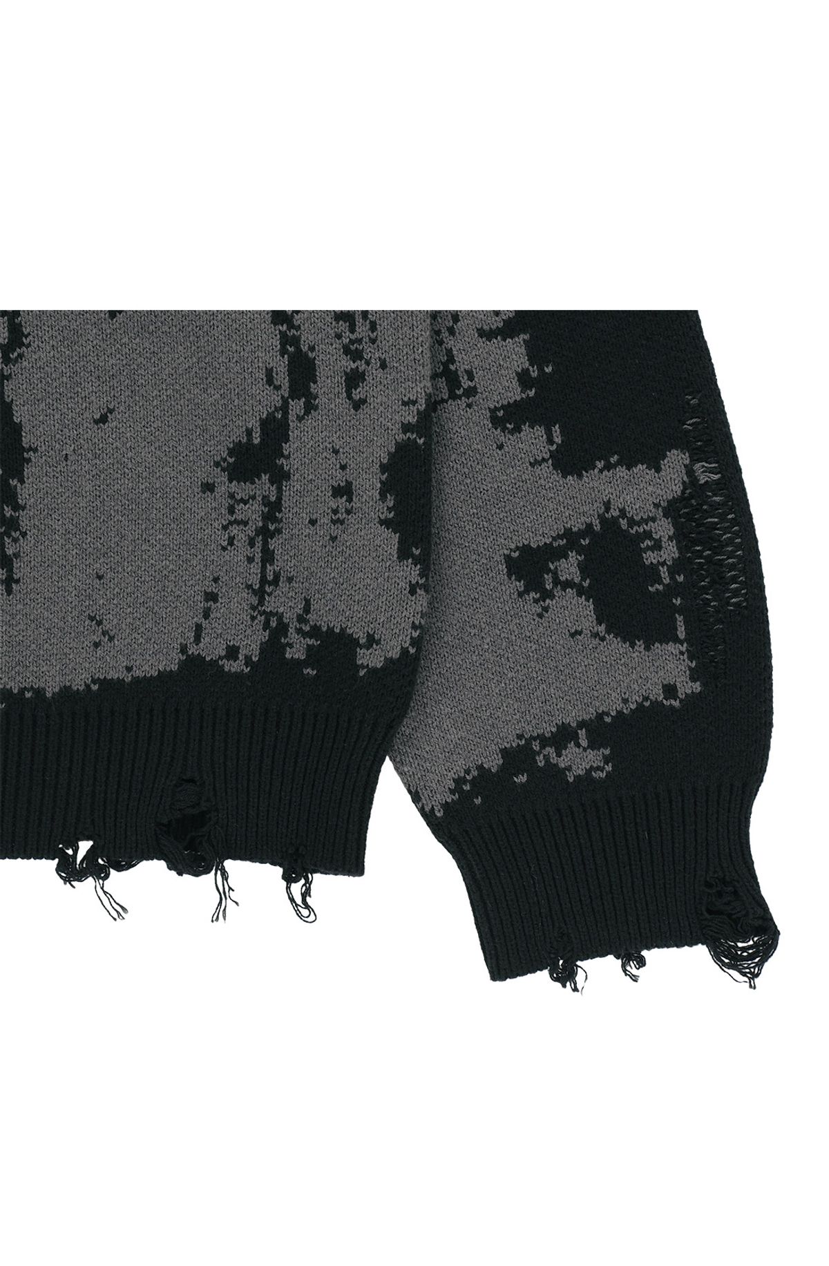 메아(MEA) DAMAGED ALLOVER KNIT [BLACK]