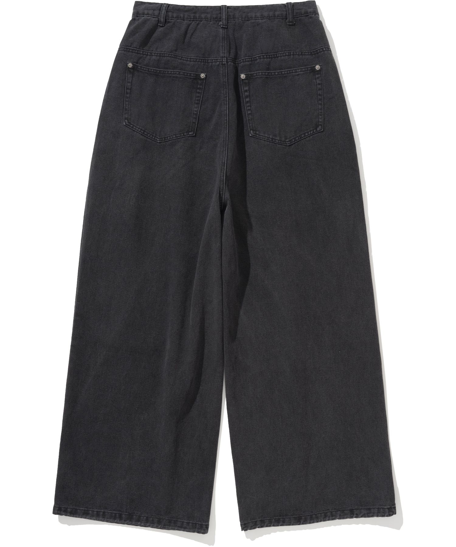 MUSINSA | NOT4NERD Two Tuck Wide Denim Pants - Black