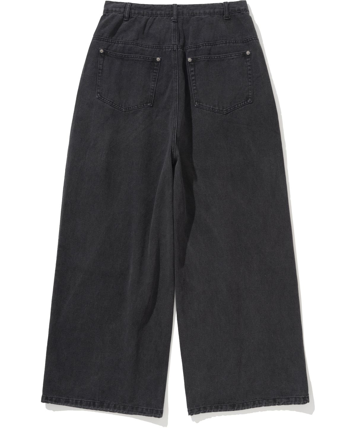 낫포너드(NOT4NERD) Two Tuck Wide Denim Pants - Black