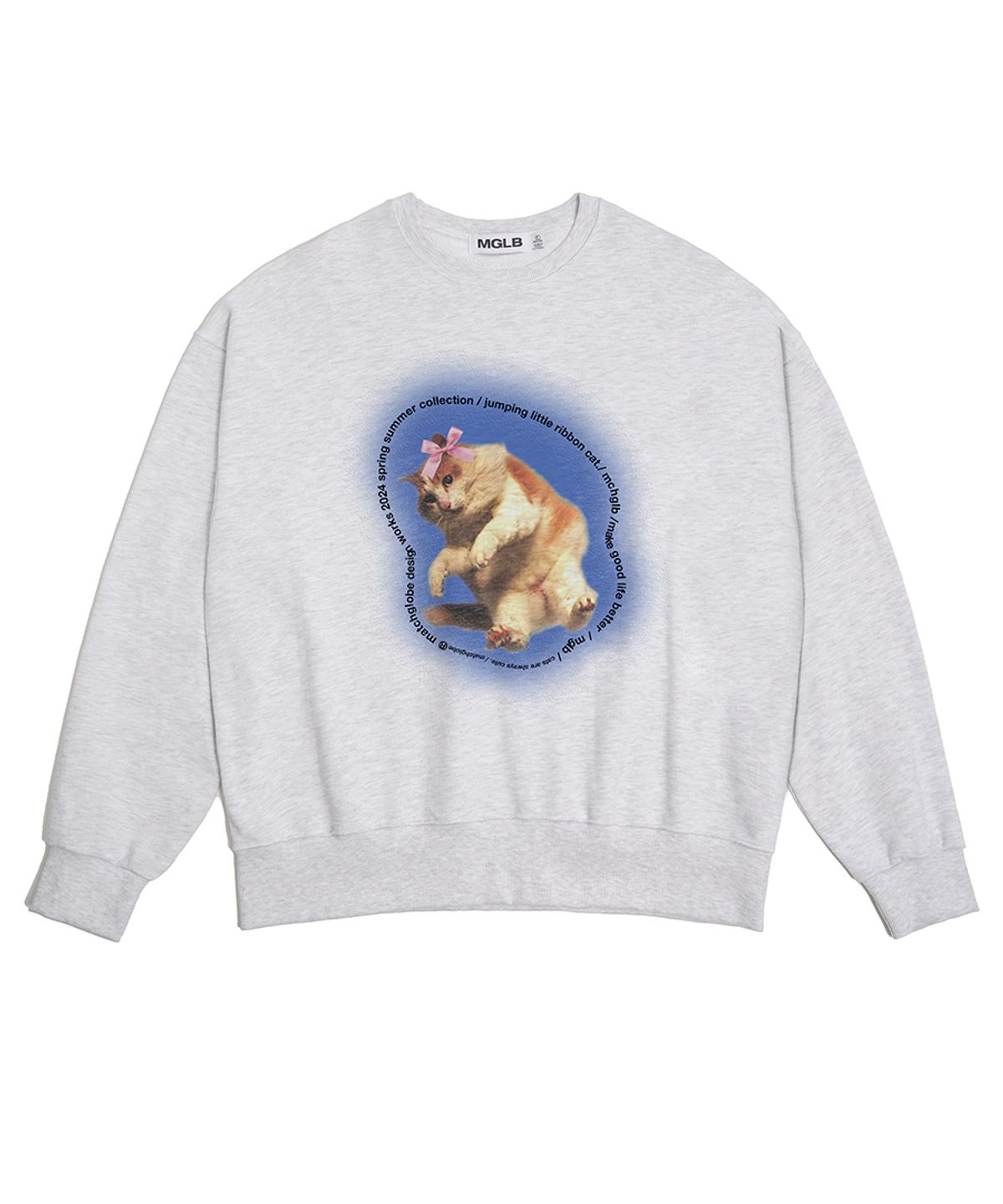 매치글로브(MATCHGLOBE) 리본 키튼 스웻셔츠(라이트멜란지)