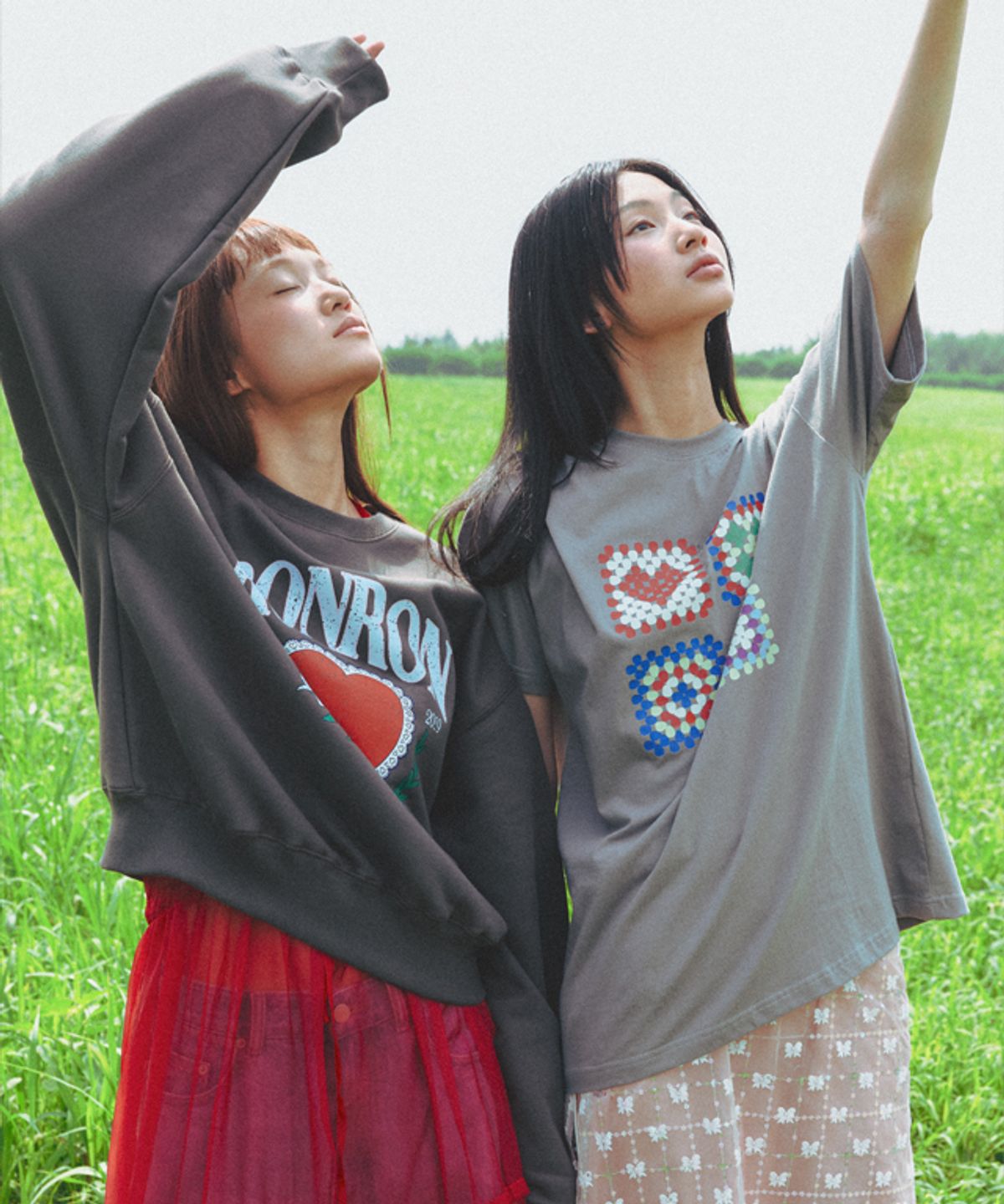 론론(RONRON) CANCAN RUFFLE LAYERED PANTSKIRT MELANGE GREY