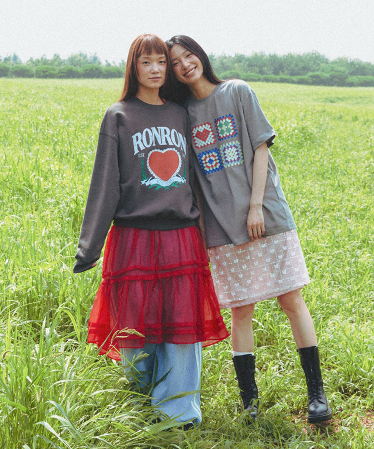 론론(RONRON) CANCAN RUFFLE LAYERED PANTSKIRT MELANGE GREY