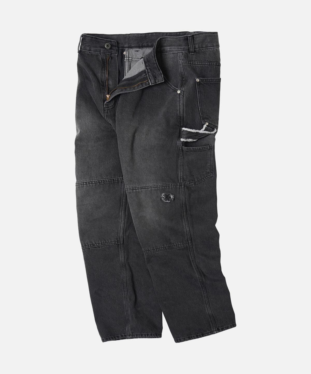 프리즘웍스(FRIZMWORKS) WASHED DENIM DOUBLE KNEE PANTS _ WASHED BLACK