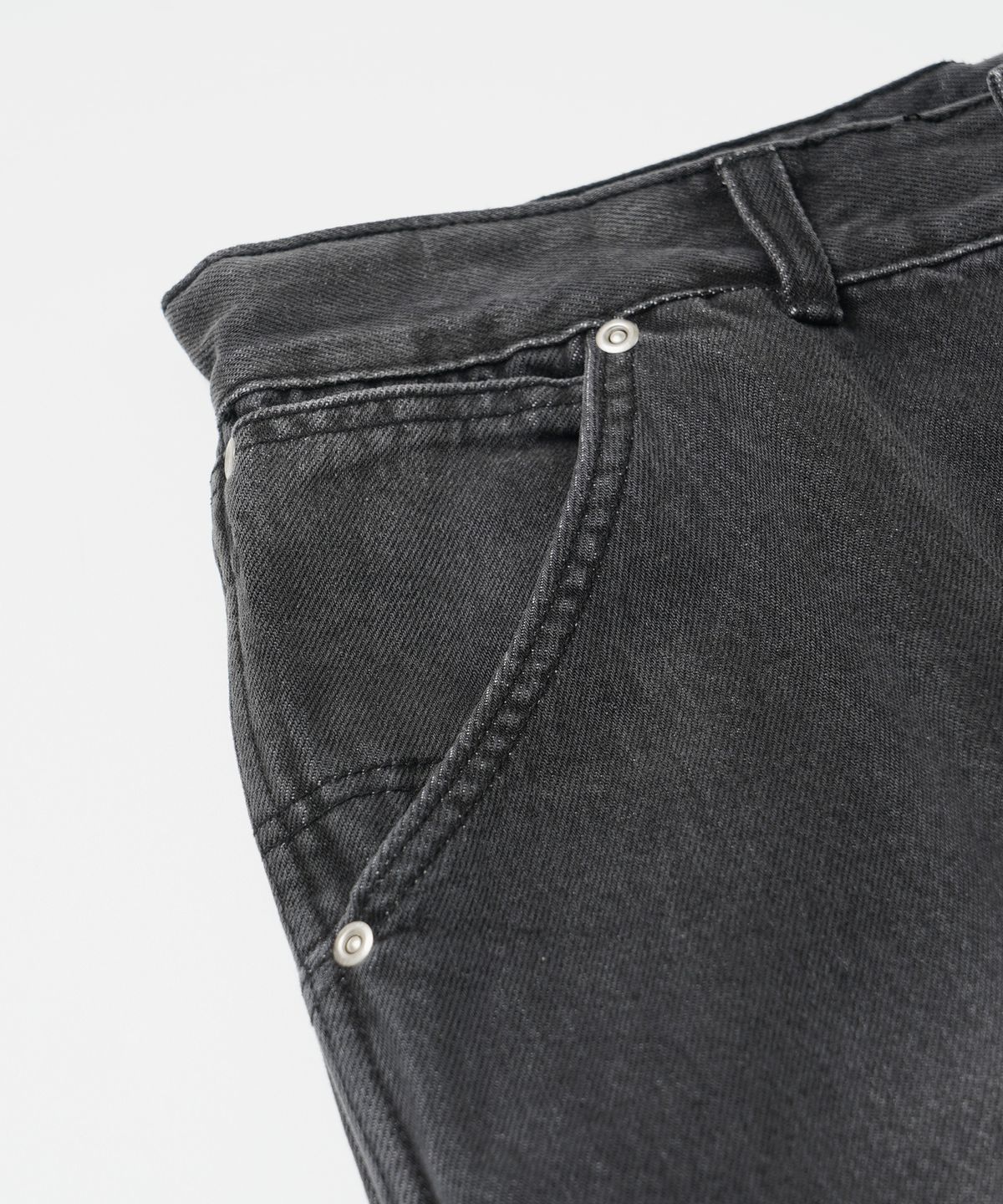 프리즘웍스(FRIZMWORKS) WASHED DENIM DOUBLE KNEE PANTS _ WASHED BLACK