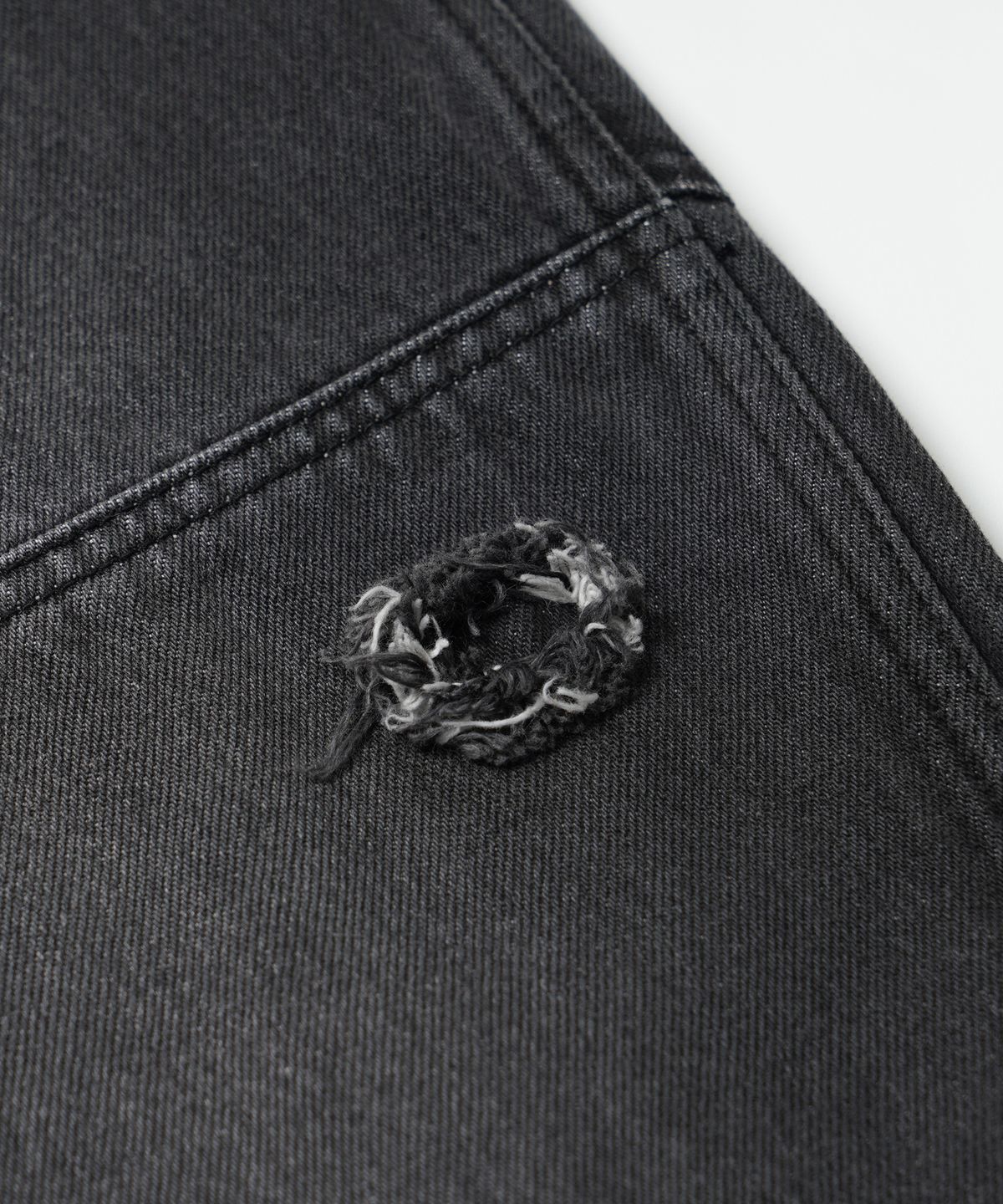프리즘웍스(FRIZMWORKS) WASHED DENIM DOUBLE KNEE PANTS _ WASHED BLACK