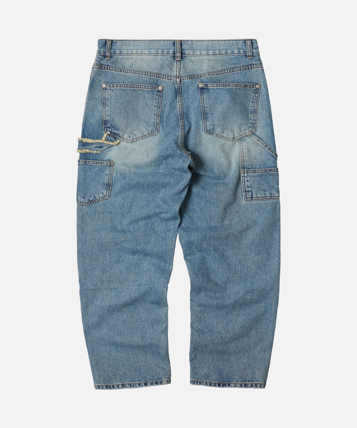 프리즘웍스(FRIZMWORKS) WASHED DENIM DOUBLE KNEE PANTS _ LIGHT BLUE