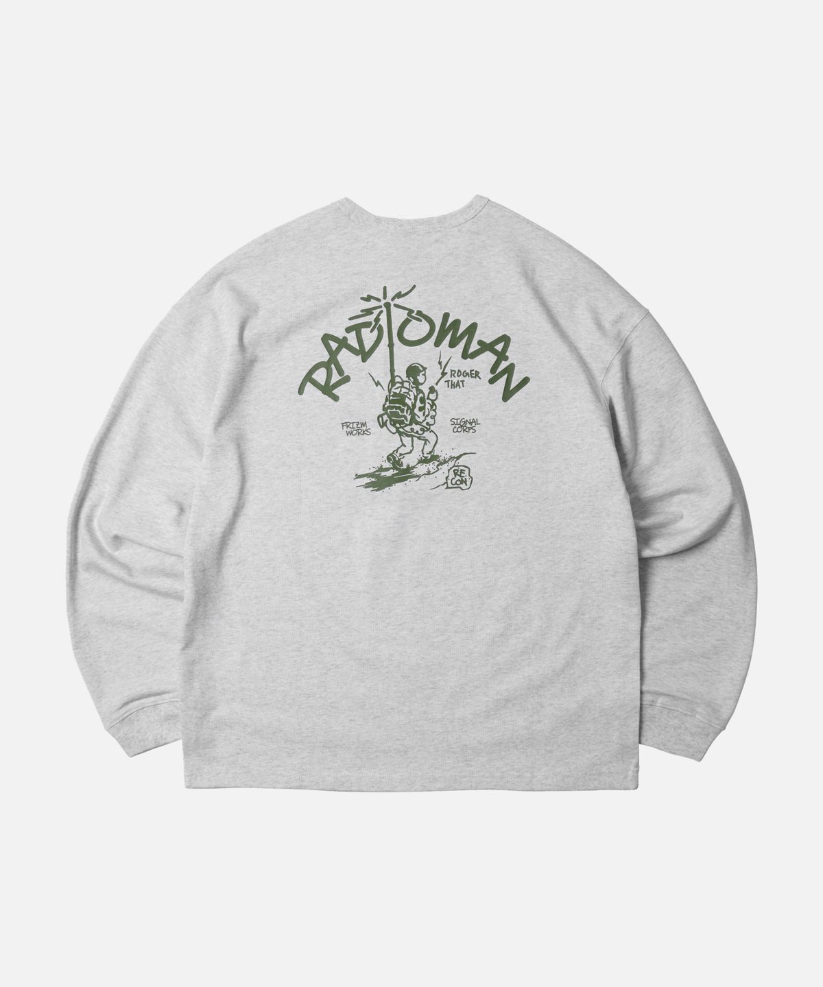 프리즘웍스(FRIZMWORKS) RADIO MAN LONG SLEEVE TEE _ WHITE MELANGE