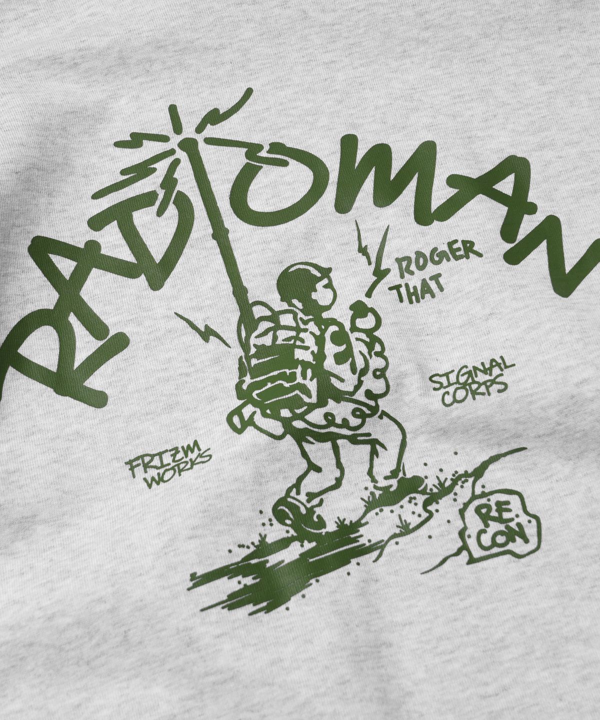 프리즘웍스(FRIZMWORKS) RADIO MAN LONG SLEEVE TEE _ WHITE MELANGE