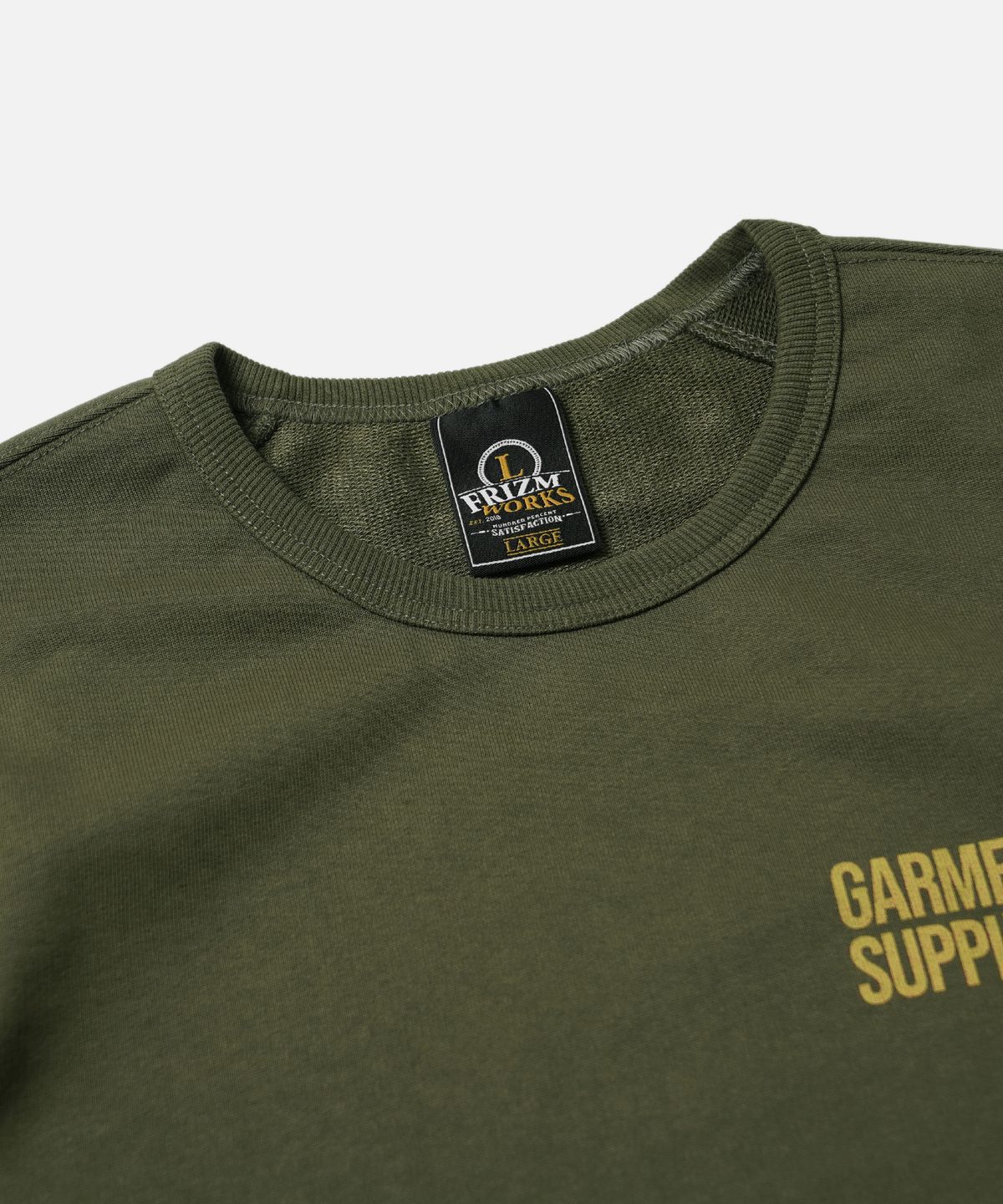 프리즘웍스(FRIZMWORKS) SERVICE LABEL SWEATSHIRT _ OLIVE