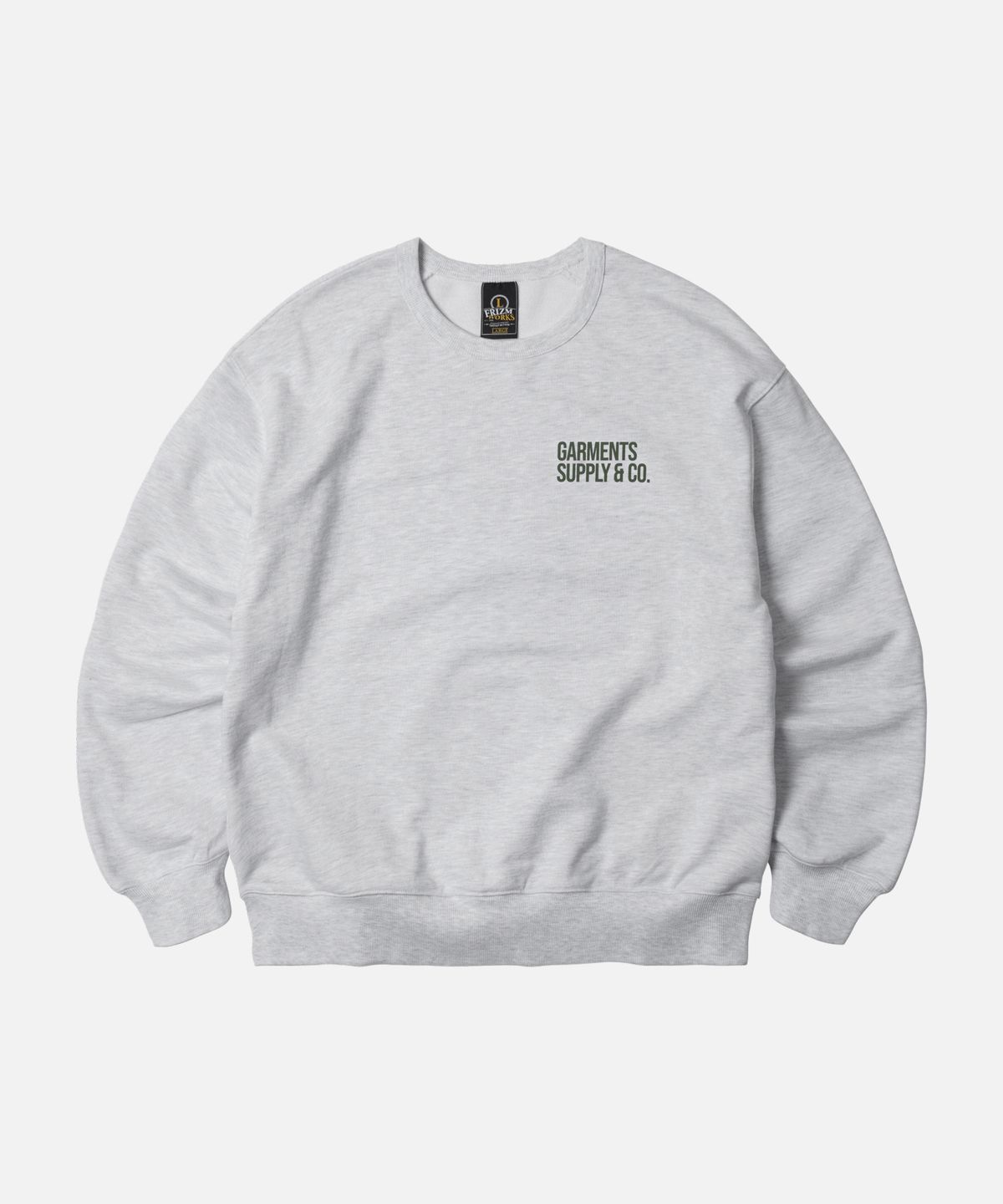 프리즘웍스(FRIZMWORKS) SERVICE LABEL SWEATSHIRT _ WHITE MELANGE